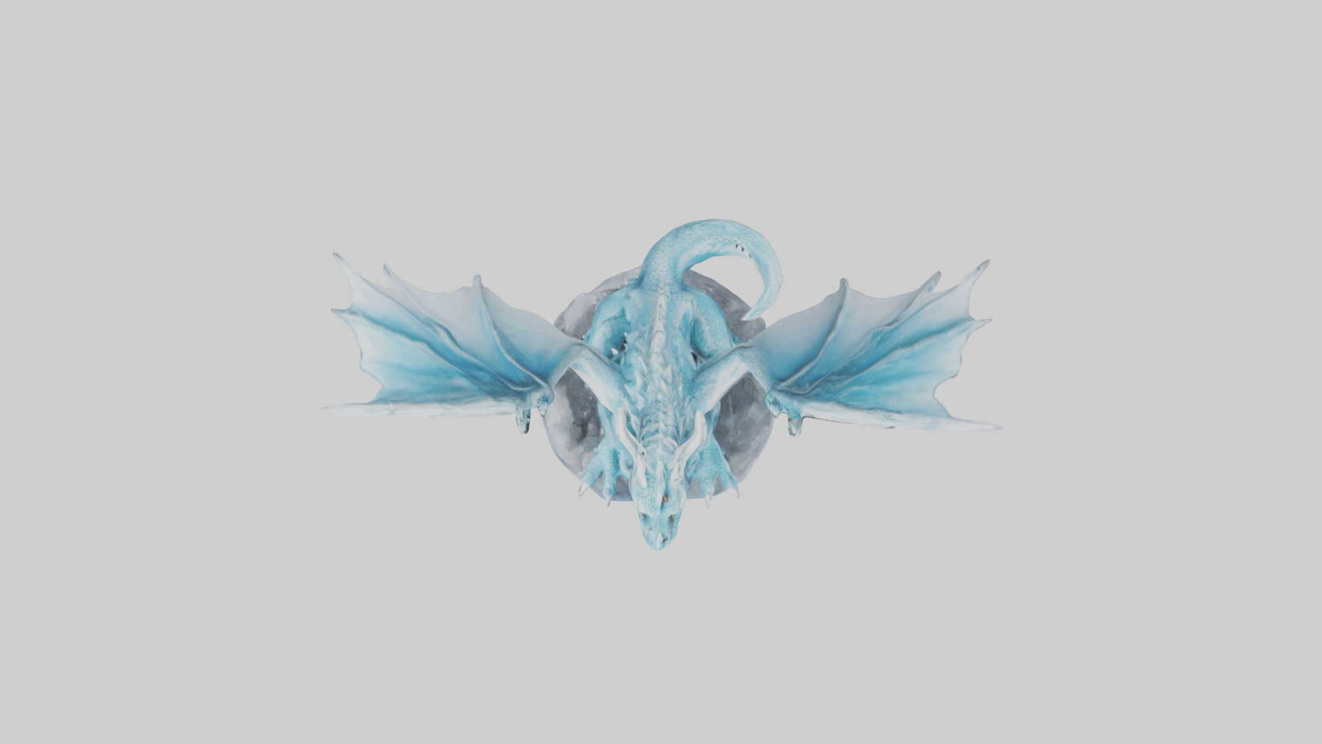 Ice Dragon statue model Low-poly 3D model_14