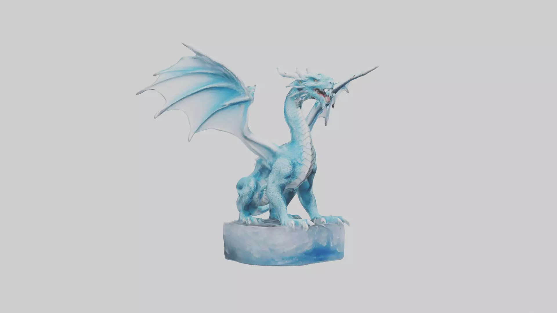 Ice Dragon statue model Low-poly 3D model_0