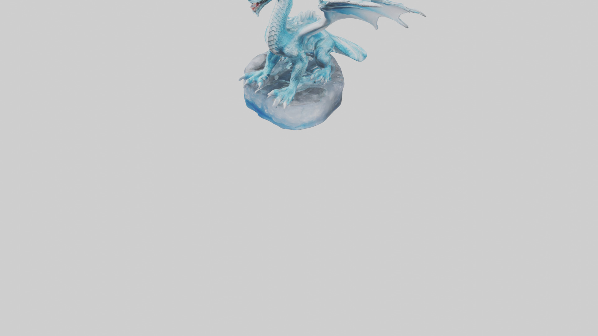 Ice Dragon statue model Low-poly 3D model_7