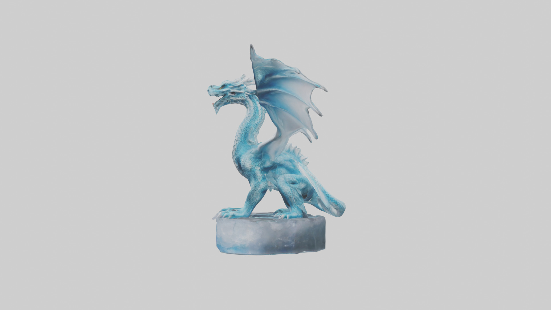 Ice Dragon statue model Low-poly 3D model_12