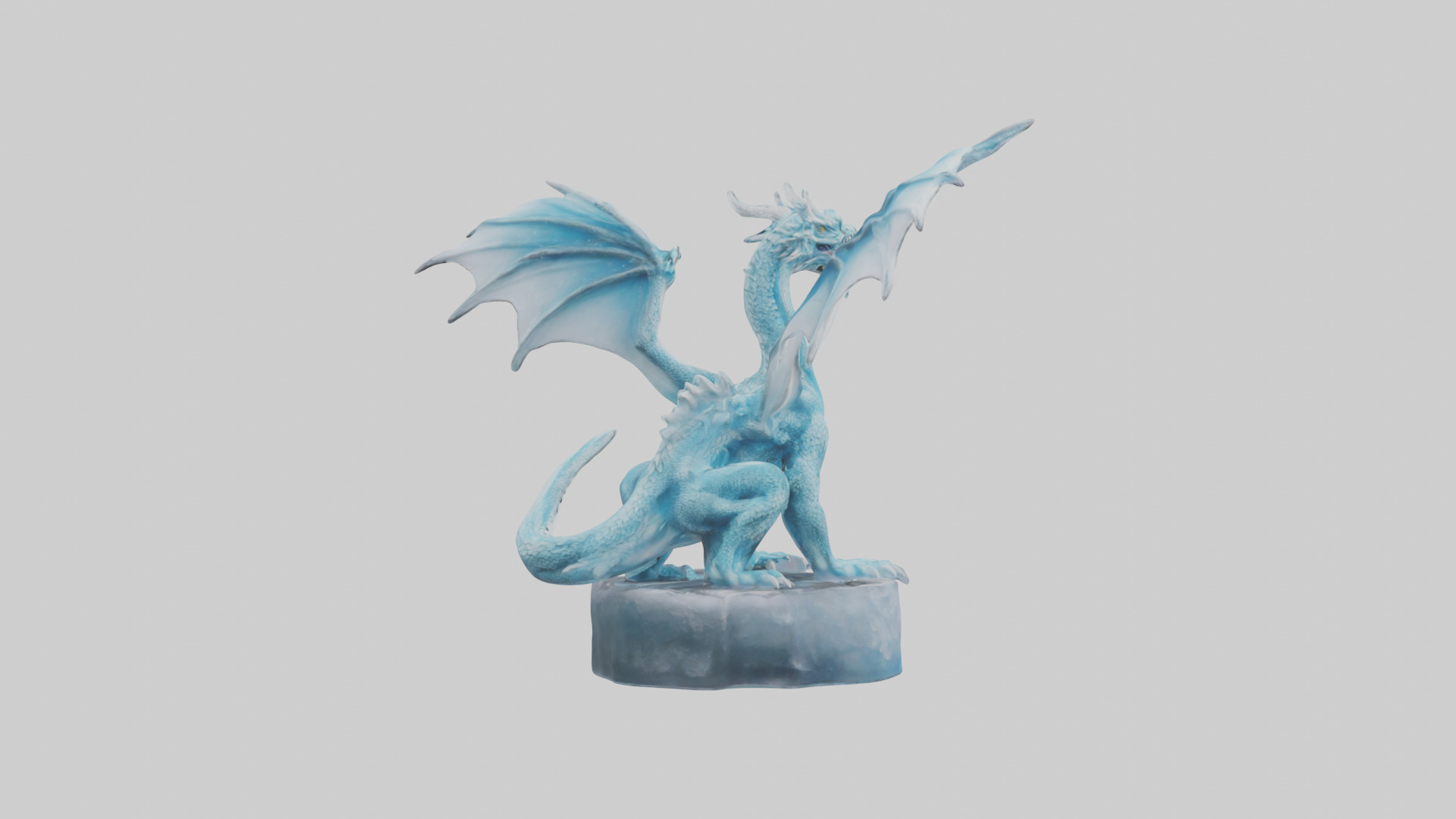 Ice Dragon statue model Low-poly 3D model_4