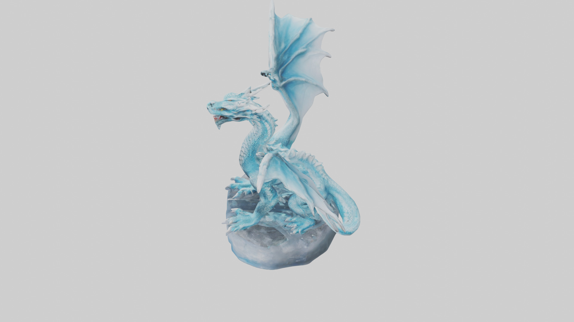 Ice Dragon statue model Low-poly 3D model_17
