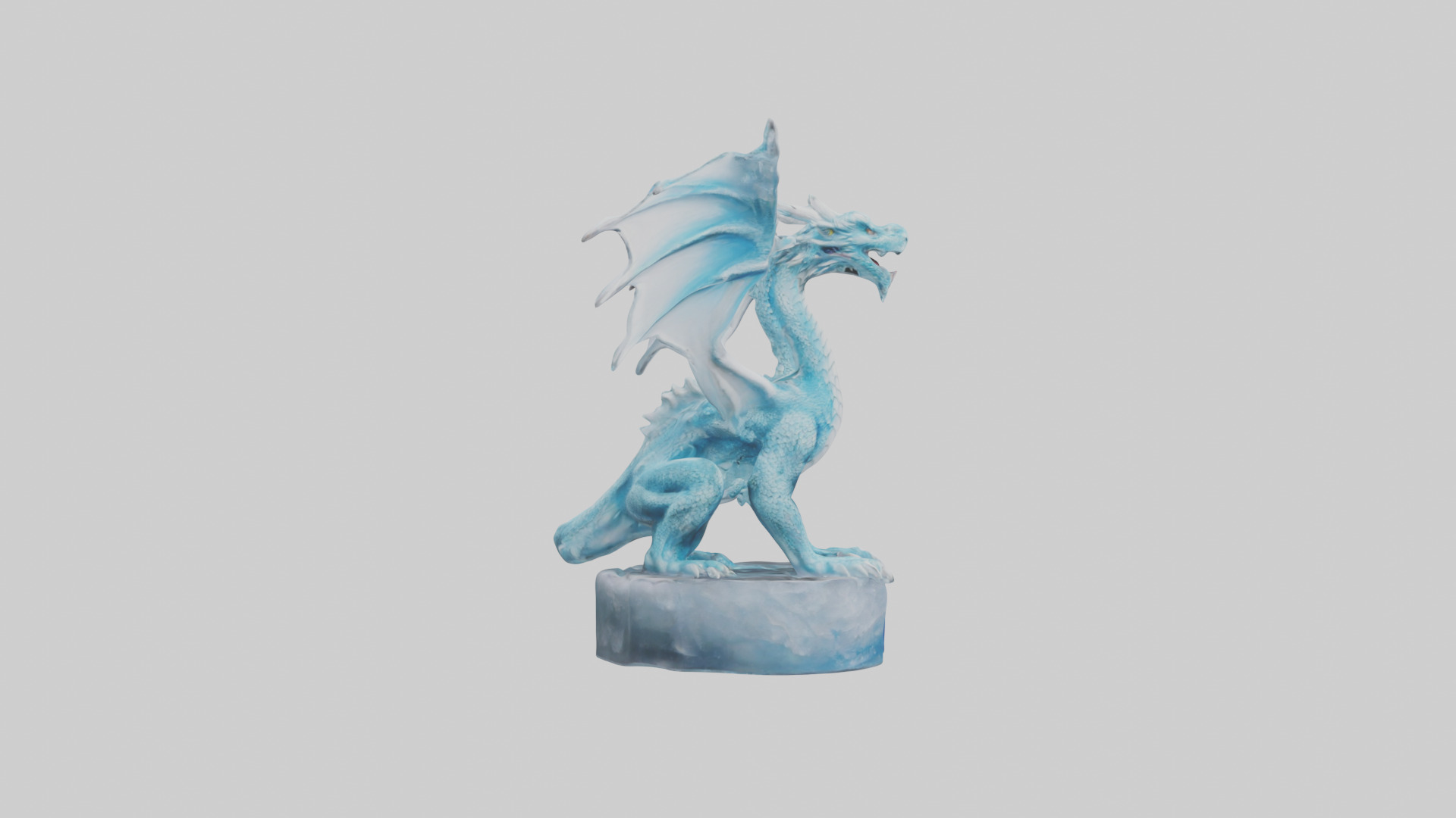 Ice Dragon statue model Low-poly 3D model_13