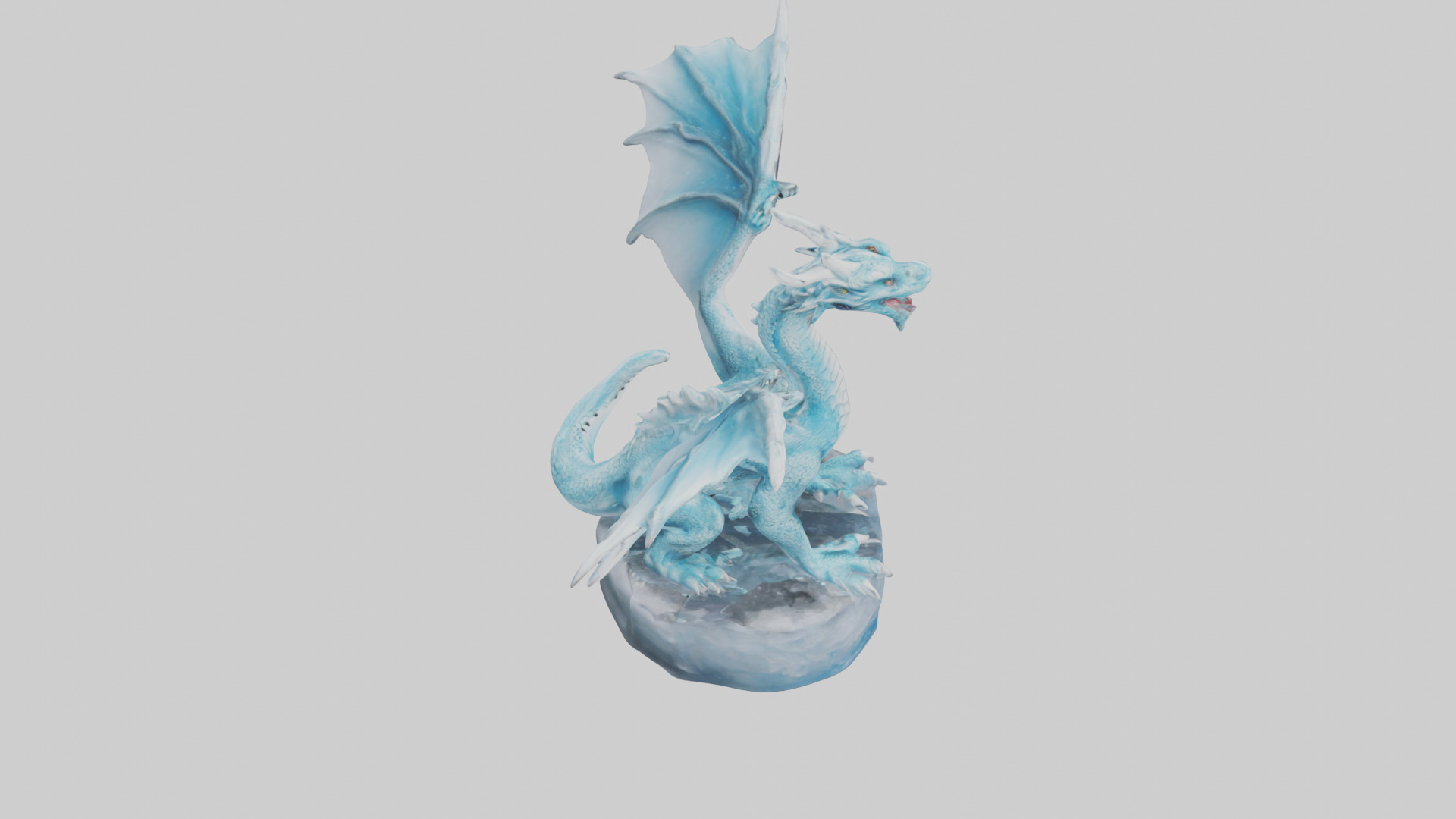 Ice Dragon statue model Low-poly 3D model_18