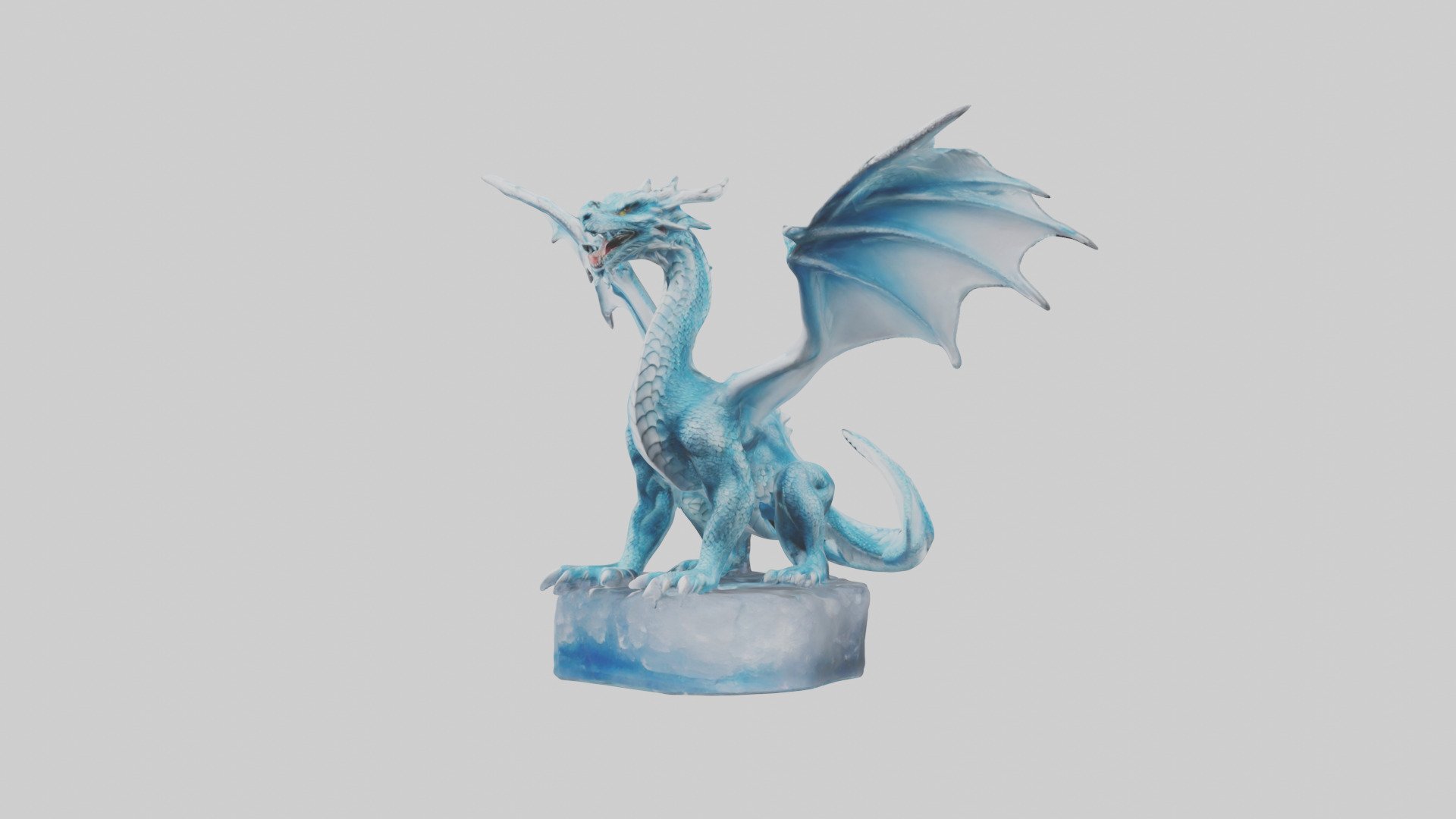 Ice Dragon statue model Low-poly 3D model_10