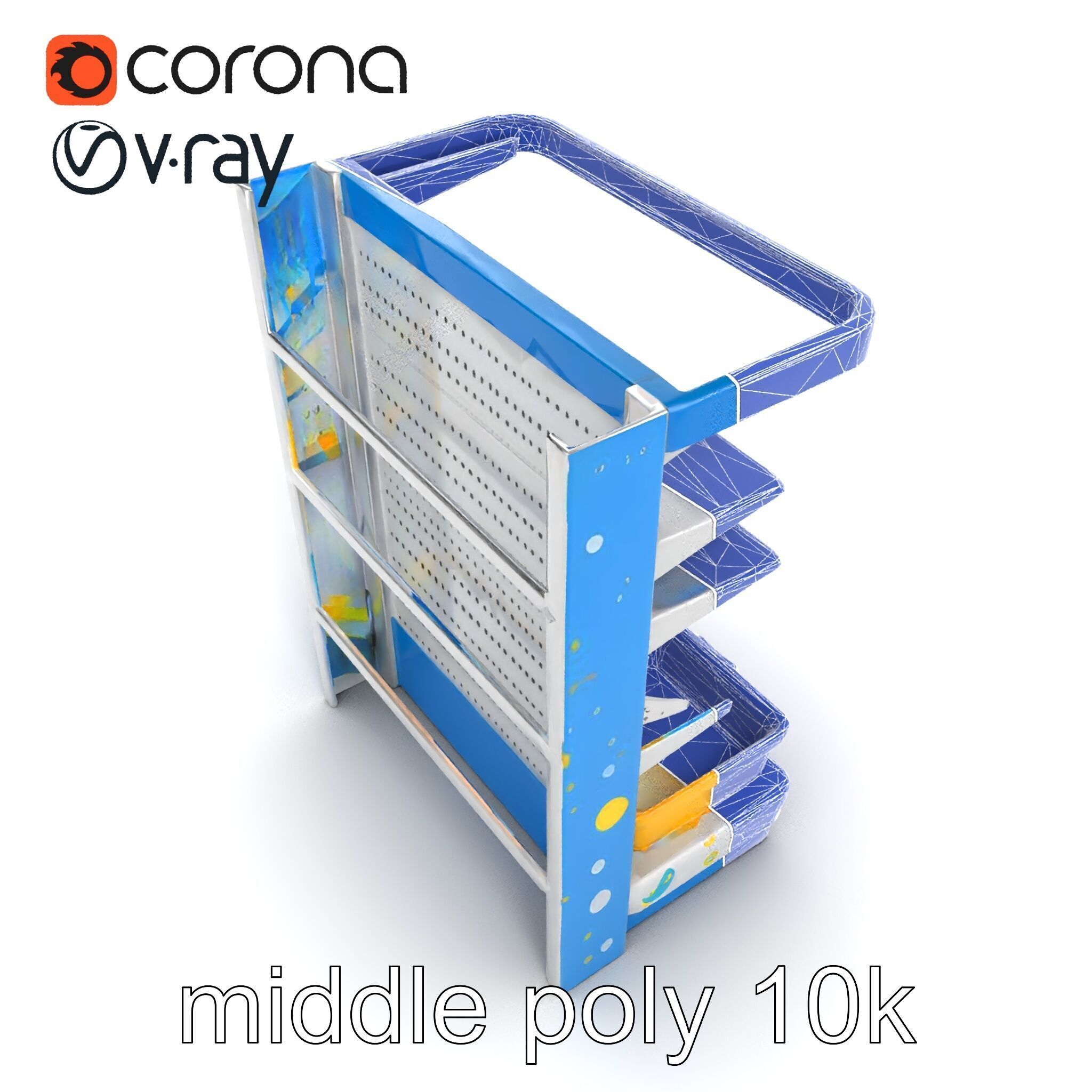 Eco-conscious Supermarket Shelf Model Pack with Reclaimed Mat... Low-poly 3D model_27