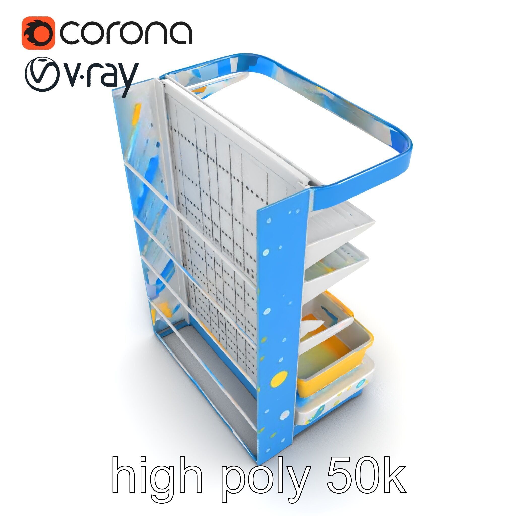 Eco-conscious Supermarket Shelf Model Pack with Reclaimed Mat... Low-poly 3D model_16