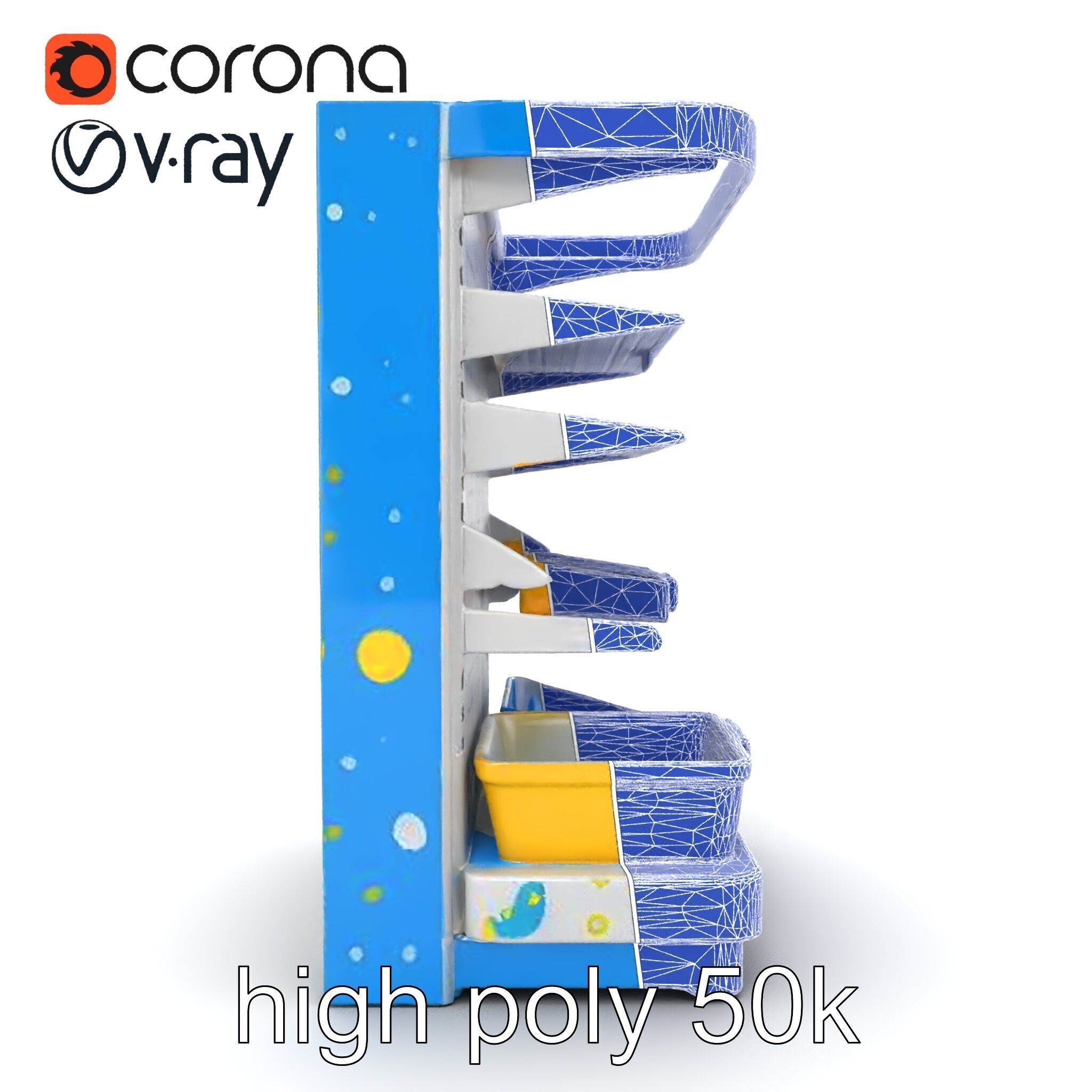 Eco-conscious Supermarket Shelf Model Pack with Reclaimed Mat... Low-poly 3D model_17