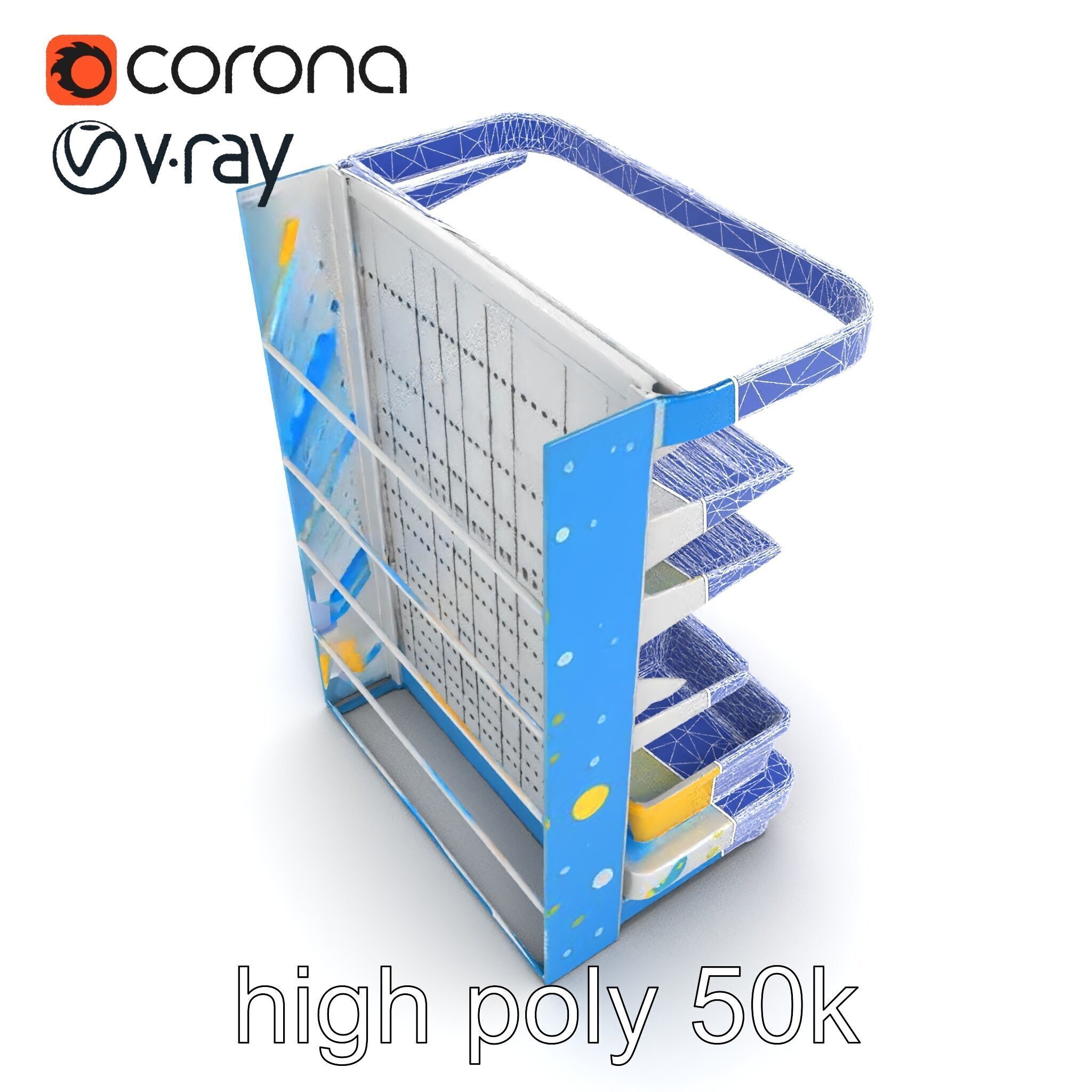 Eco-conscious Supermarket Shelf Model Pack with Reclaimed Mat... Low-poly 3D model_30