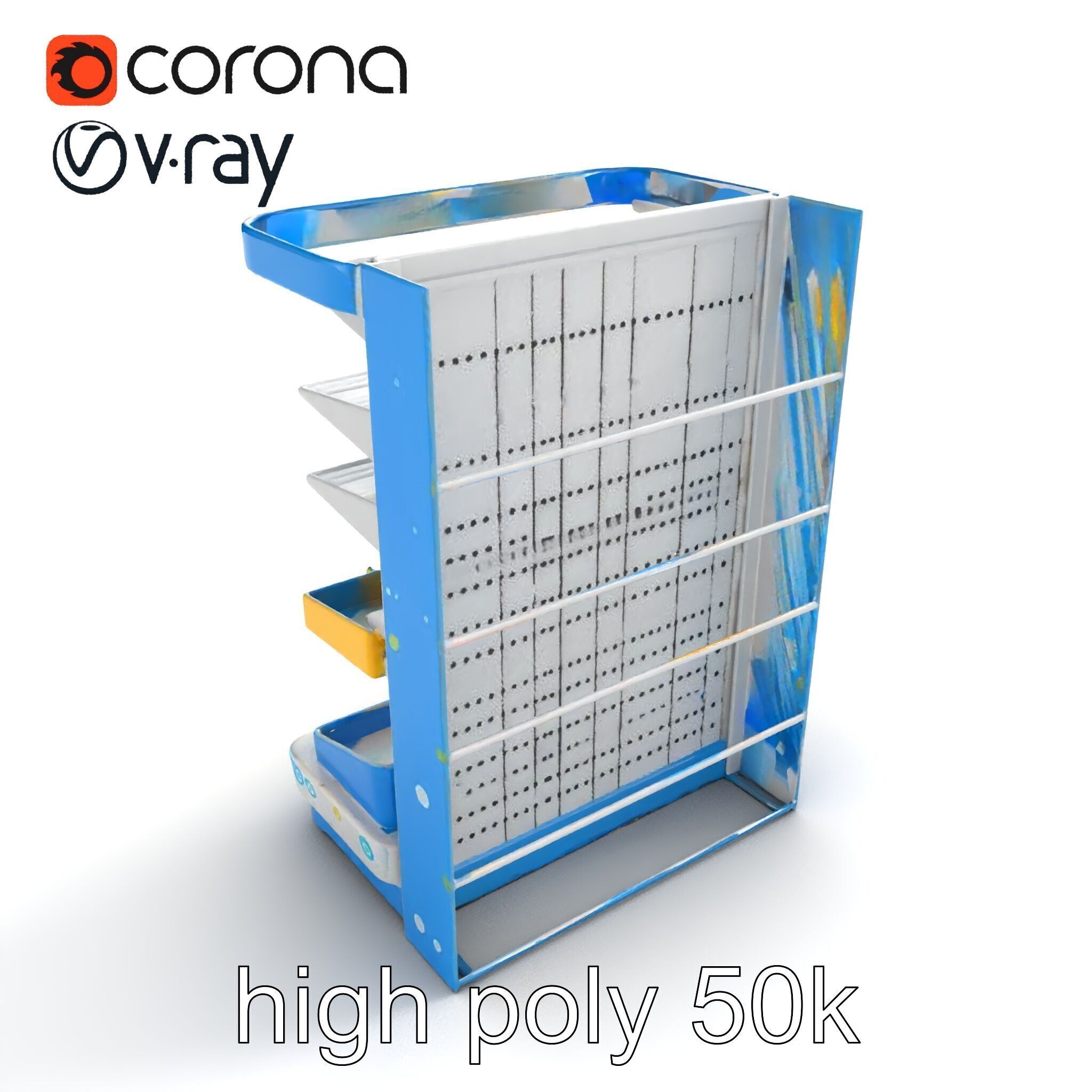 Eco-conscious Supermarket Shelf Model Pack with Reclaimed Mat... Low-poly 3D model_14