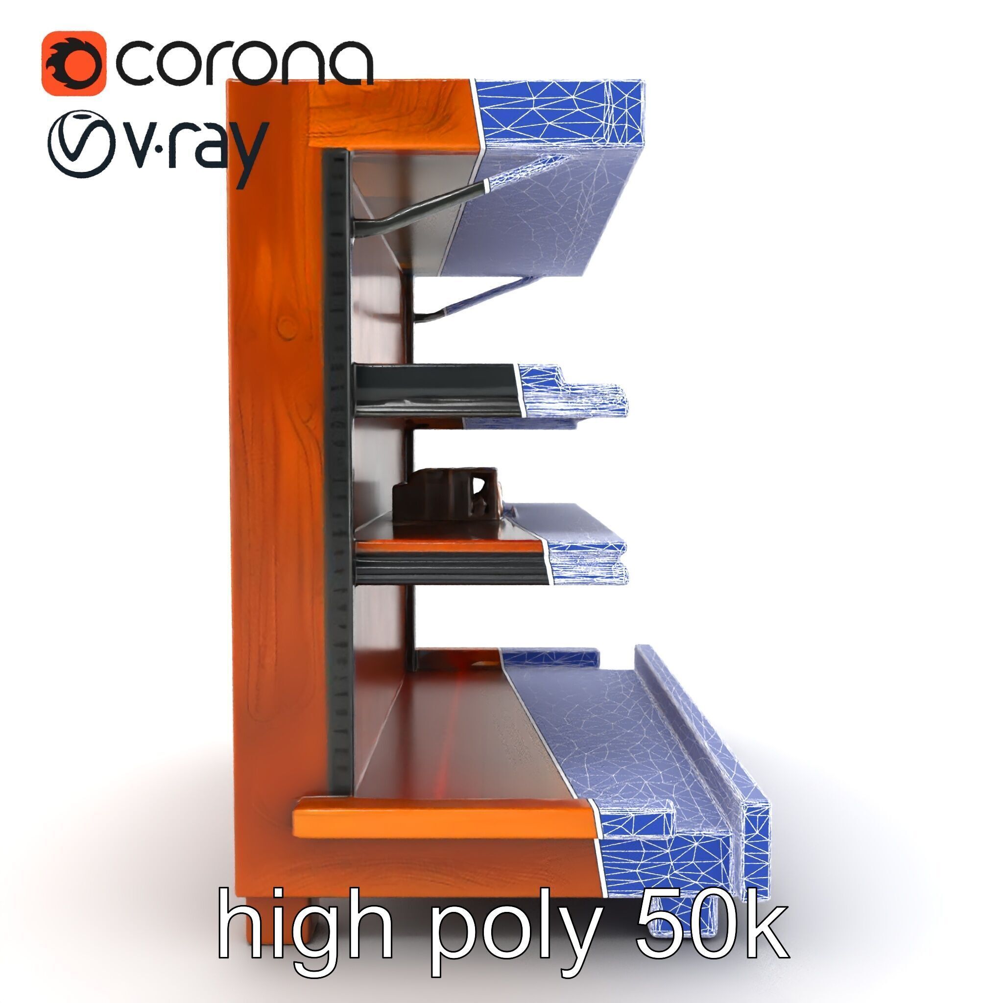 Eco-conscious Supermarket Shelf Model Pack with Reclaimed Mat... Low-poly 3D model_55