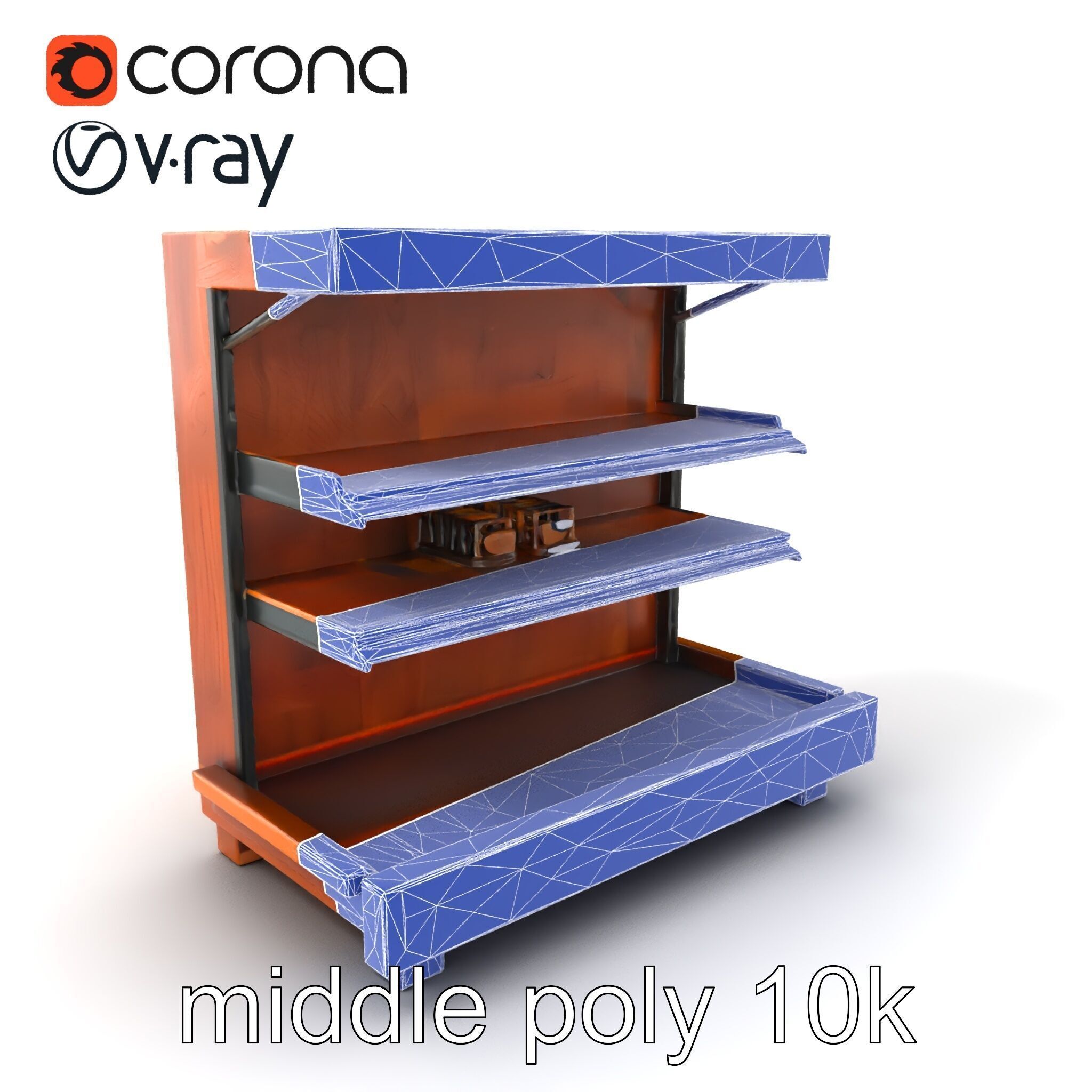 Eco-conscious Supermarket Shelf Model Pack with Reclaimed Mat... Low-poly 3D model_39