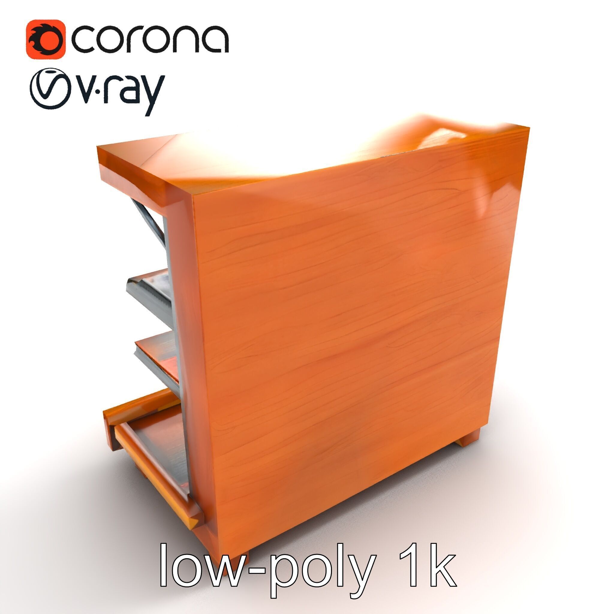 Eco-conscious Supermarket Shelf Model Pack with Reclaimed Mat... Low-poly 3D model_42