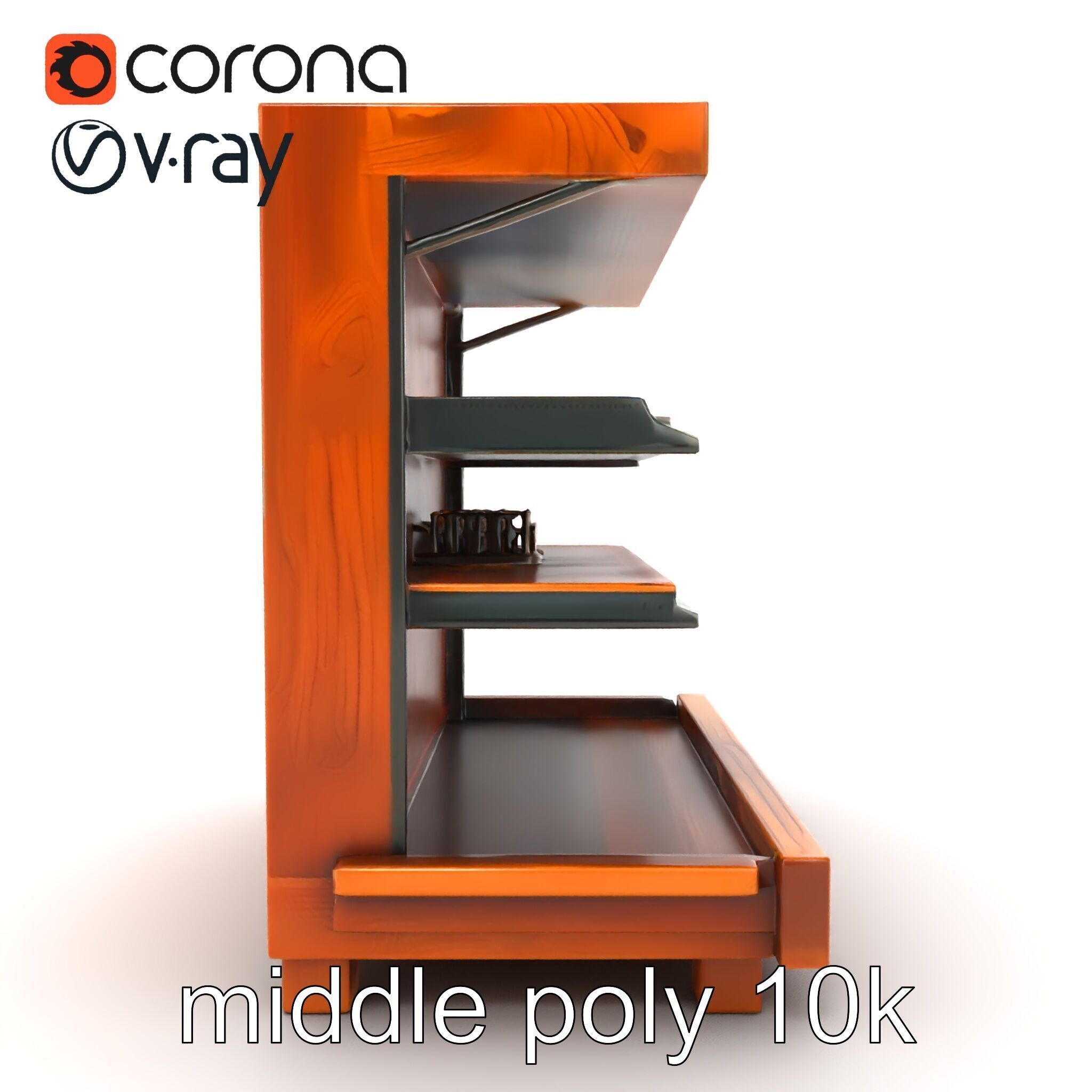 Eco-conscious Supermarket Shelf Model Pack with Reclaimed Mat... Low-poly 3D model_63