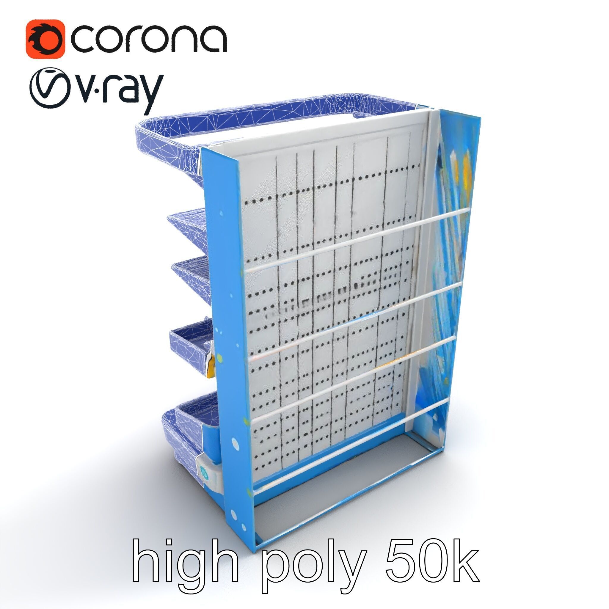 Eco-conscious Supermarket Shelf Model Pack with Reclaimed Mat... Low-poly 3D model_29