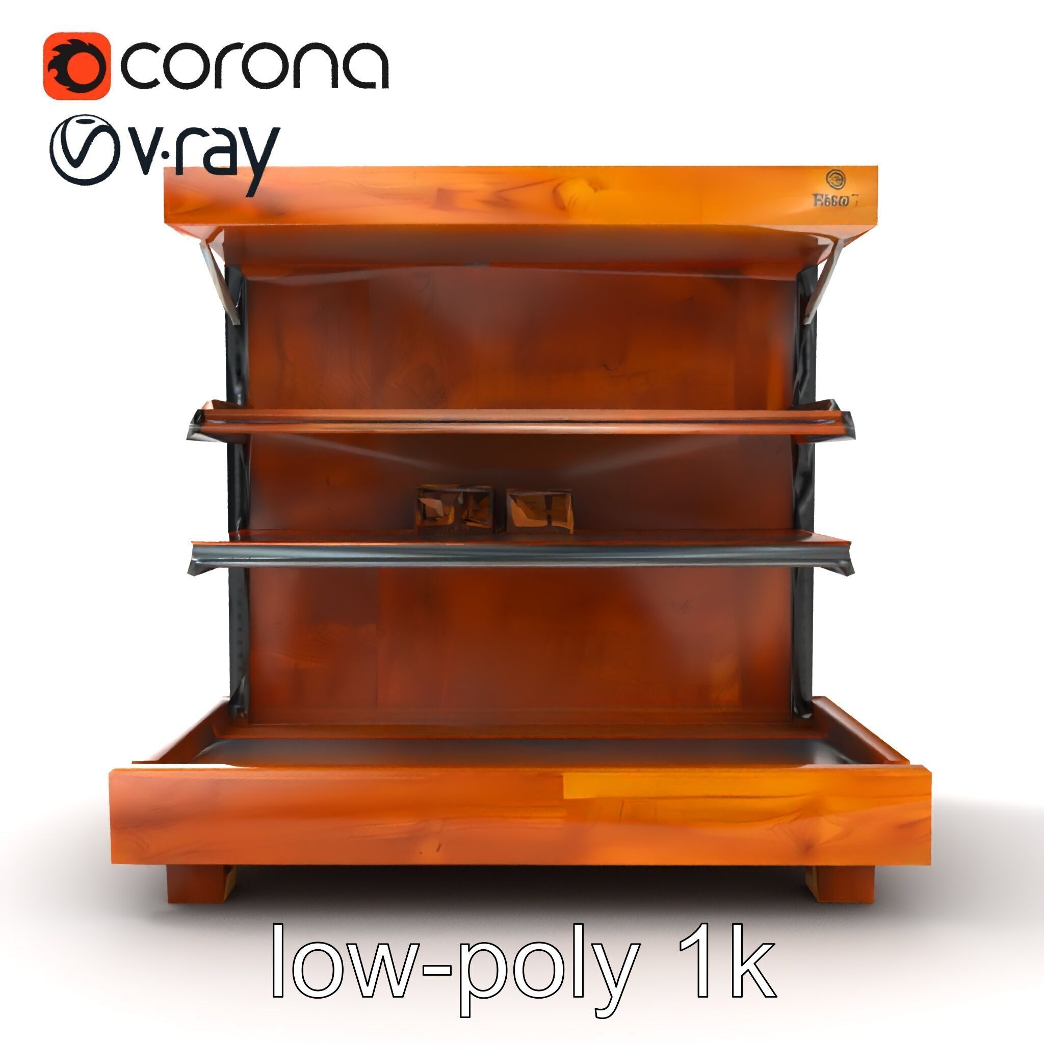 Eco-conscious Supermarket Shelf Model Pack with Reclaimed Mat... Low-poly 3D model_62