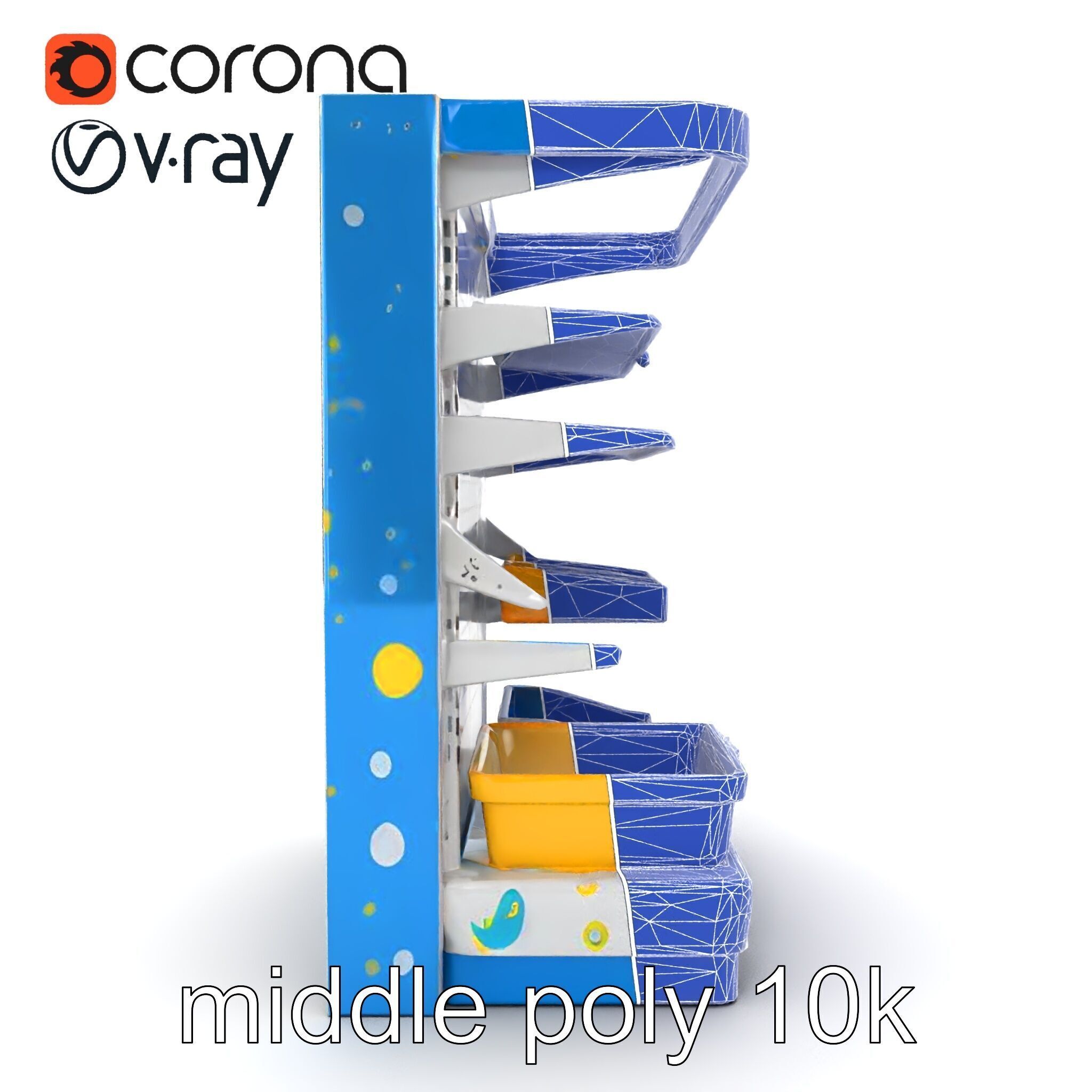 Eco-conscious Supermarket Shelf Model Pack with Reclaimed Mat... Low-poly 3D model_13