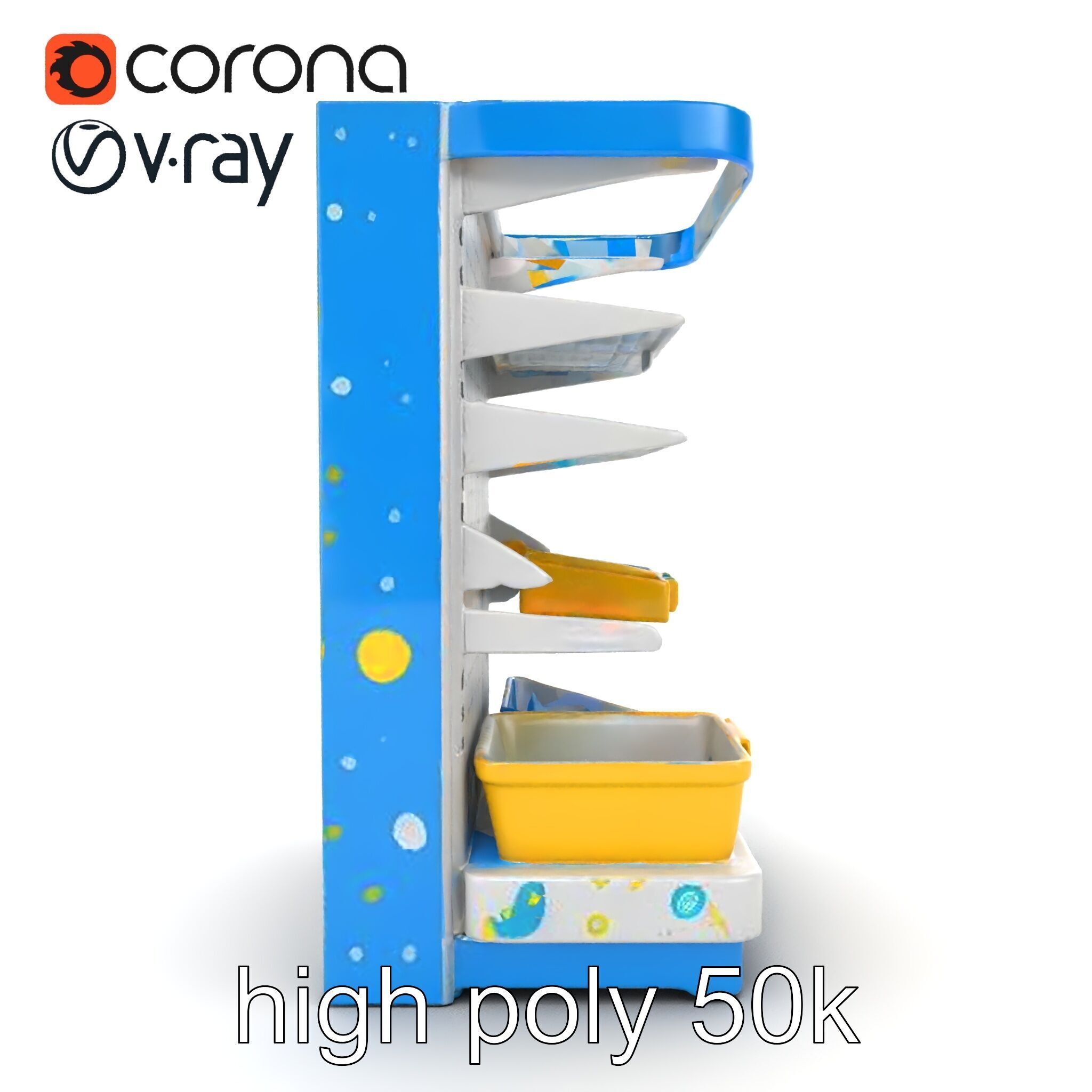 Eco-conscious Supermarket Shelf Model Pack with Reclaimed Mat... Low-poly 3D model_18