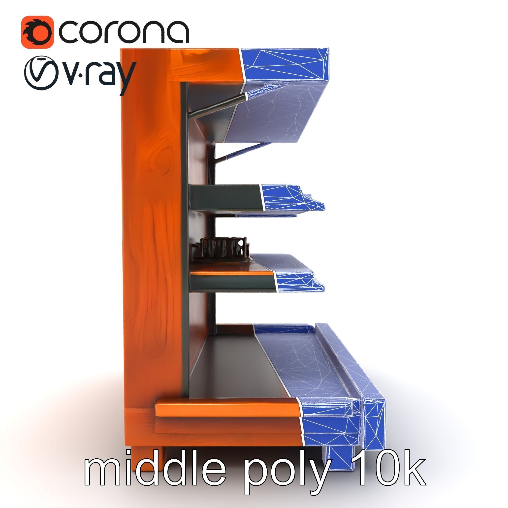 Eco-conscious Supermarket Shelf Model Pack with Reclaimed Mat... Low-poly 3D model_61