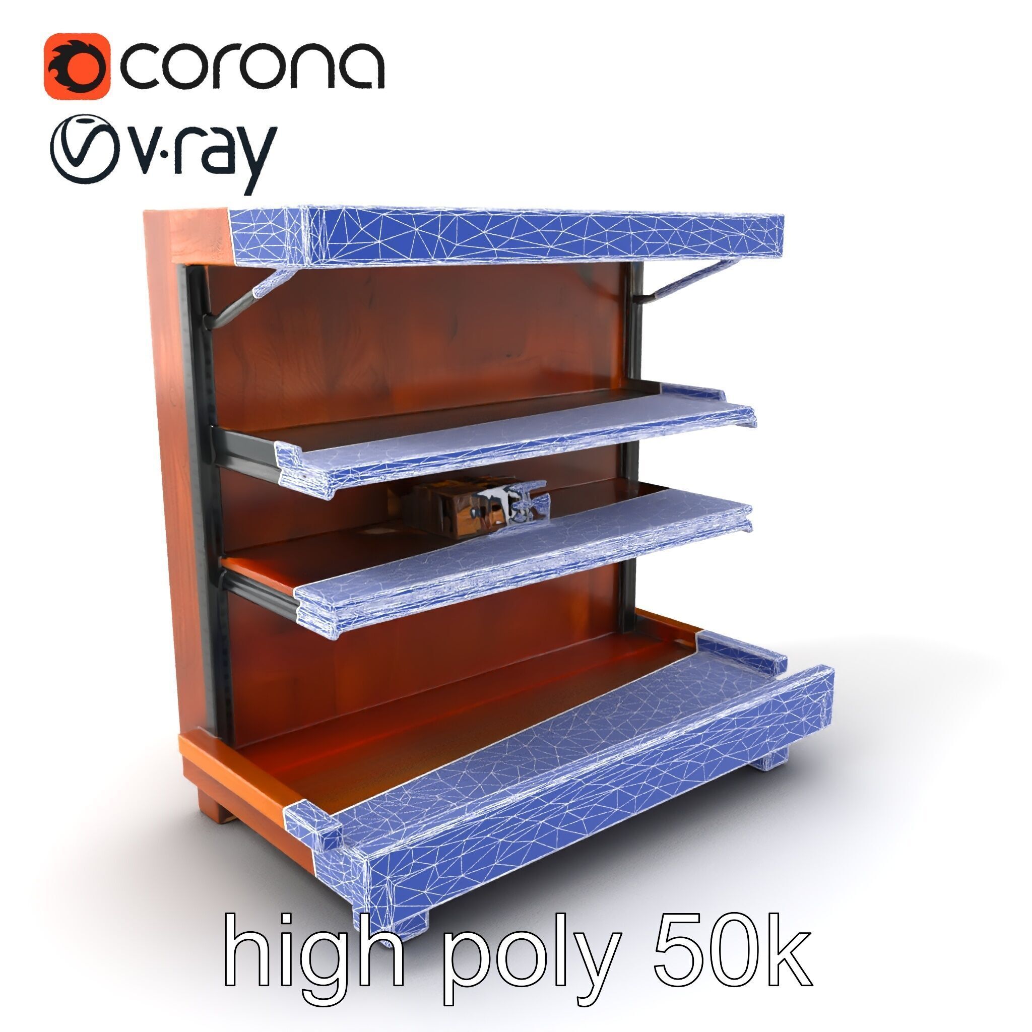 Eco-conscious Supermarket Shelf Model Pack with Reclaimed Mat... Low-poly 3D model_43