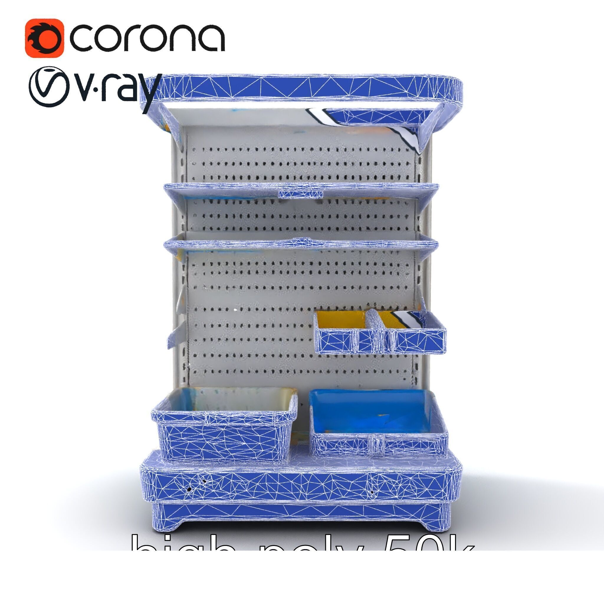 Eco-conscious Supermarket Shelf Model Pack with Reclaimed Mat... Low-poly 3D model_31