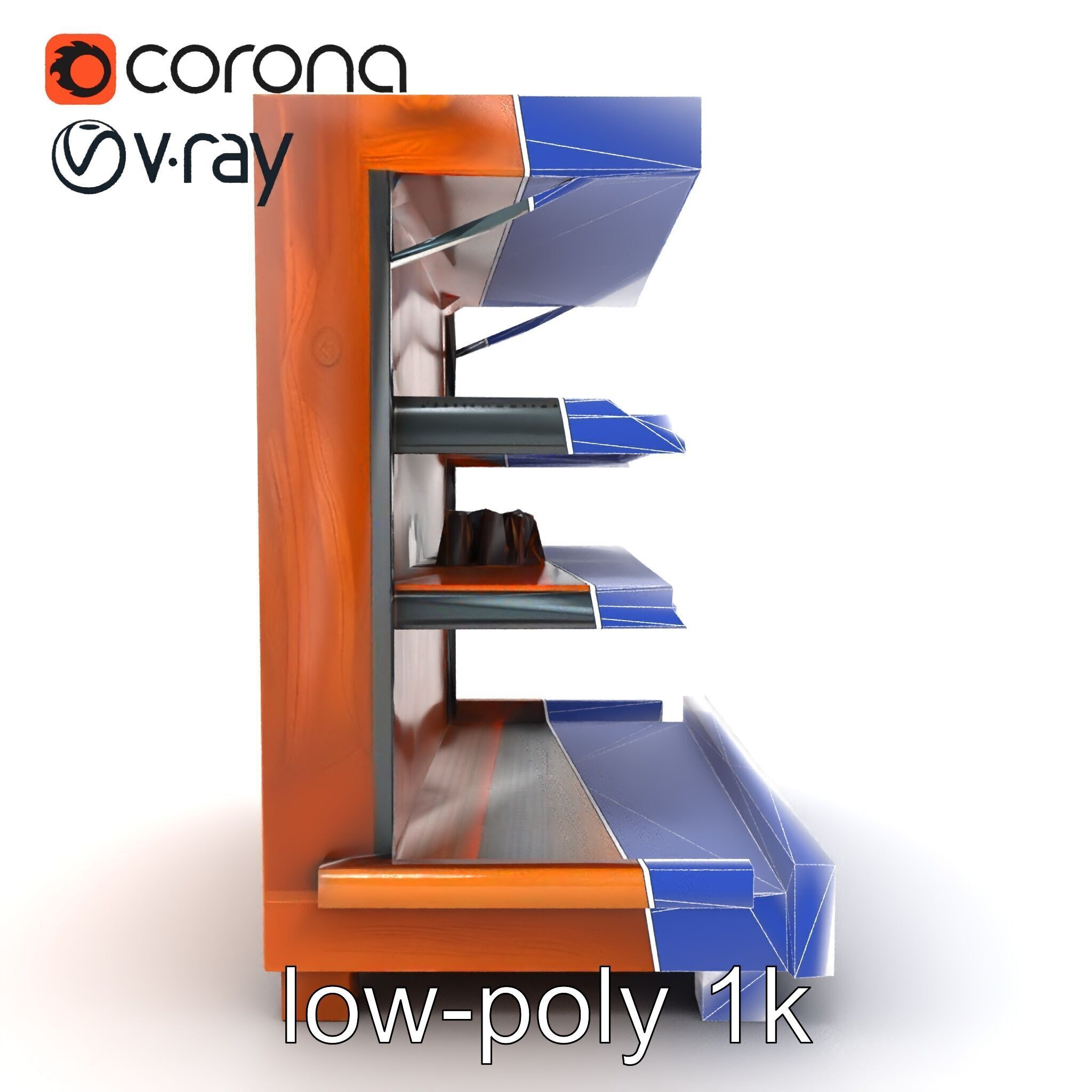 Eco-conscious Supermarket Shelf Model Pack with Reclaimed Mat... Low-poly 3D model_52