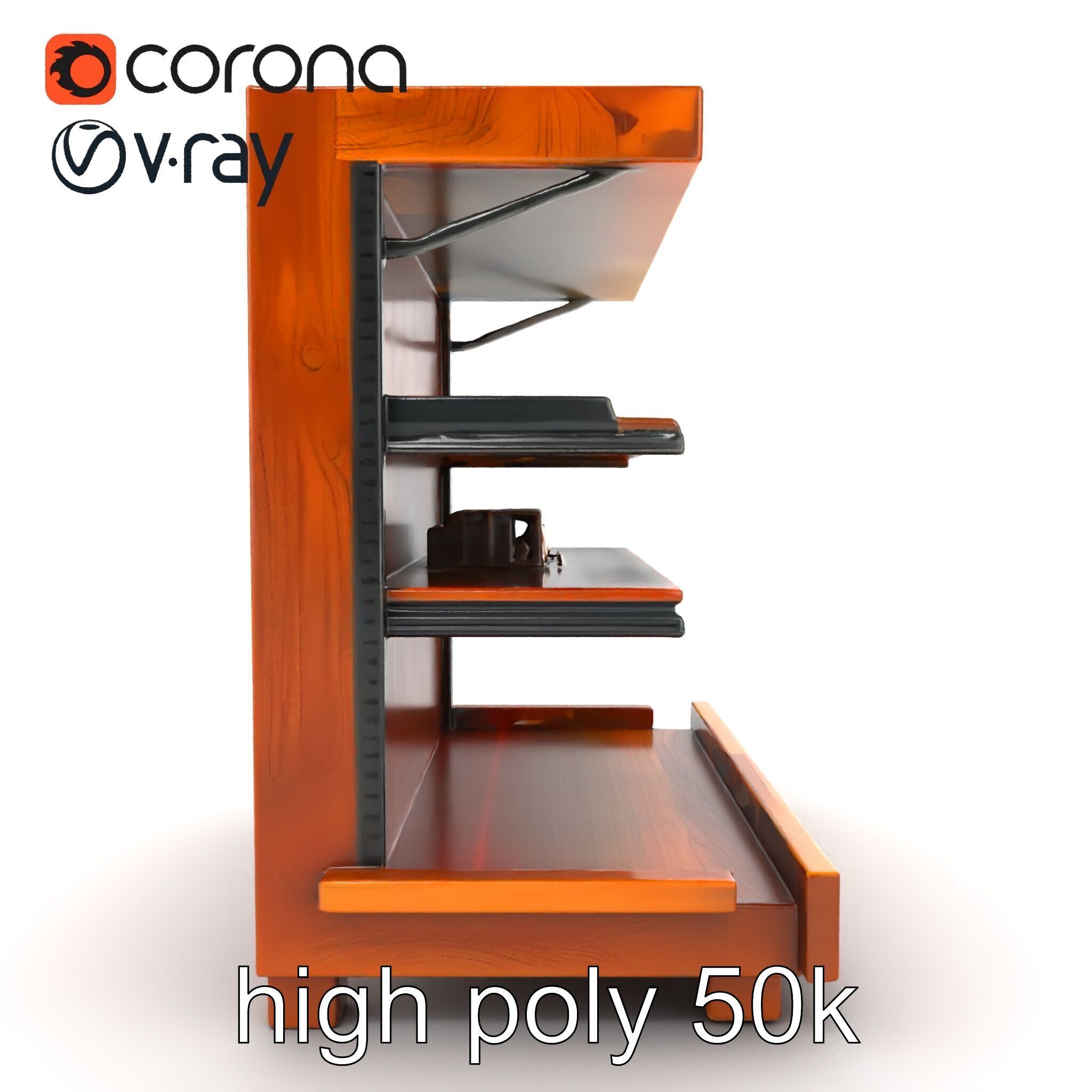 Eco-conscious Supermarket Shelf Model Pack with Reclaimed Mat... Low-poly 3D model_57