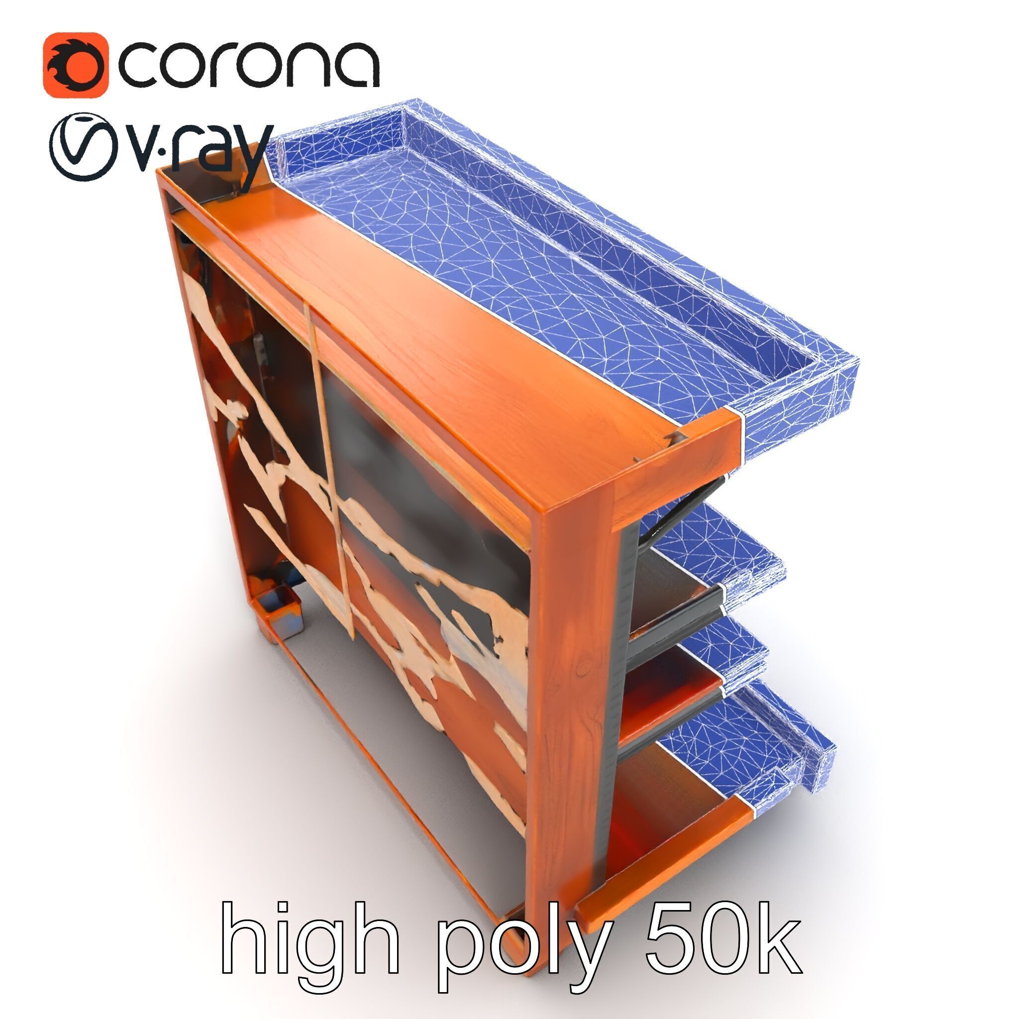 Eco-conscious Supermarket Shelf Model Pack with Reclaimed Mat... Low-poly 3D model_54