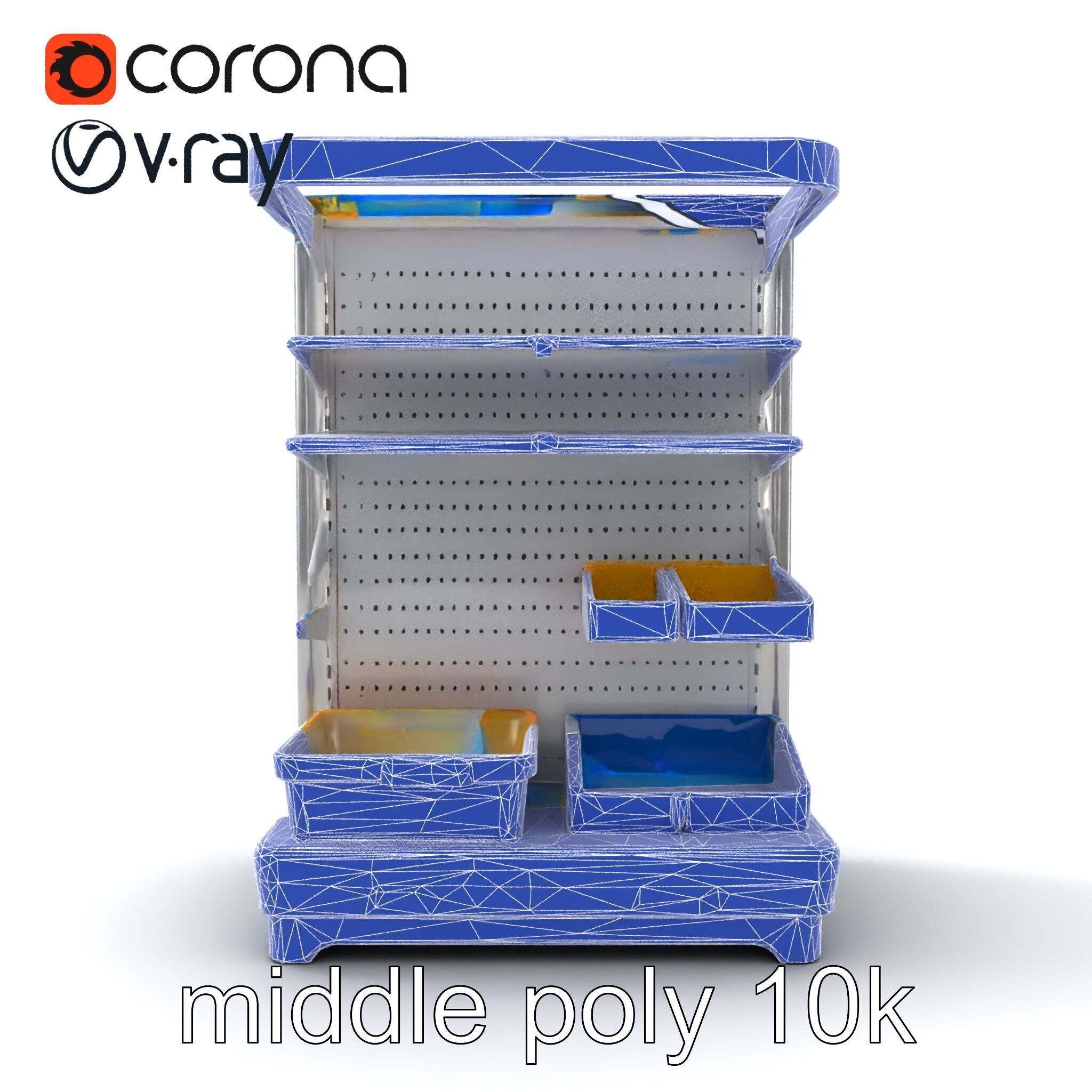 Eco-conscious Supermarket Shelf Model Pack with Reclaimed Mat... Low-poly 3D model_33