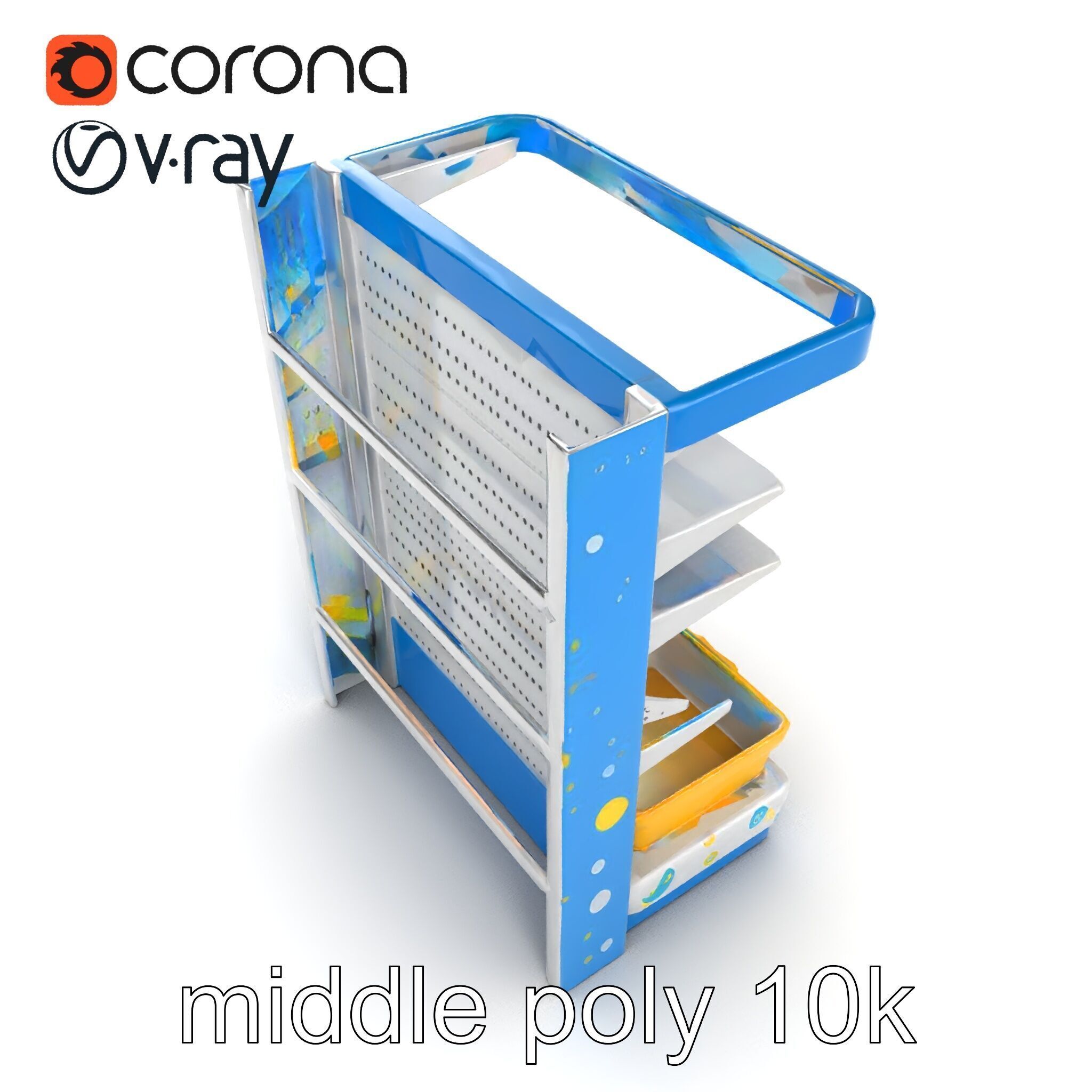 Eco-conscious Supermarket Shelf Model Pack with Reclaimed Mat... Low-poly 3D model_22