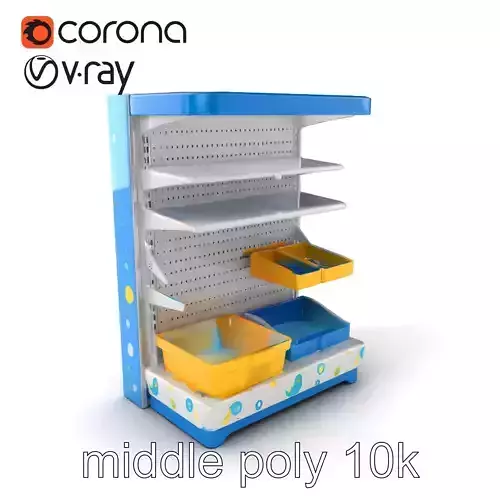 Eco-conscious Supermarket Shelf Model Pack with Reclaimed Mat... Low-poly 3D model