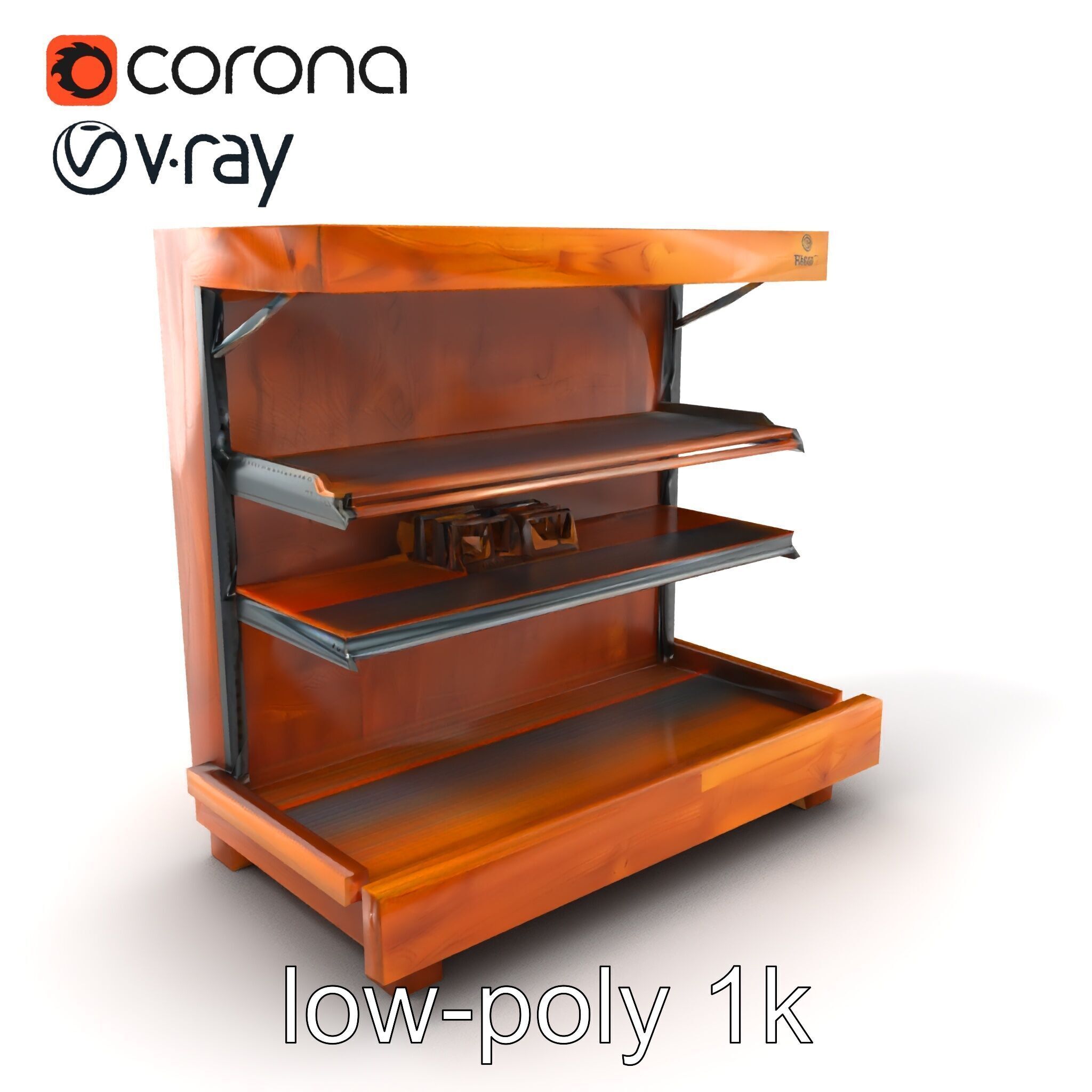 Eco-conscious Supermarket Shelf Model Pack with Reclaimed Mat... Low-poly 3D model_38