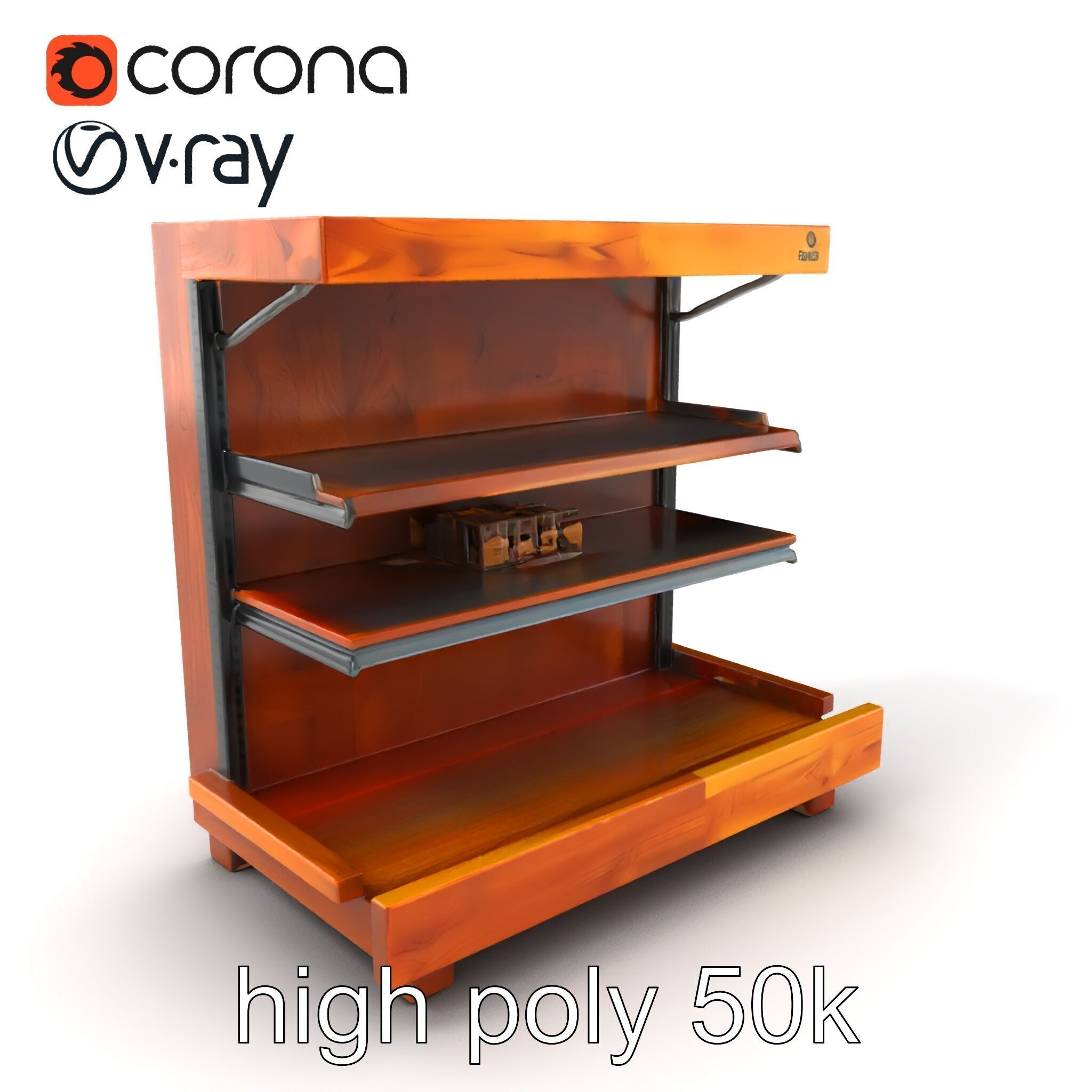 Eco-conscious Supermarket Shelf Model Pack with Reclaimed Mat... Low-poly 3D model_35