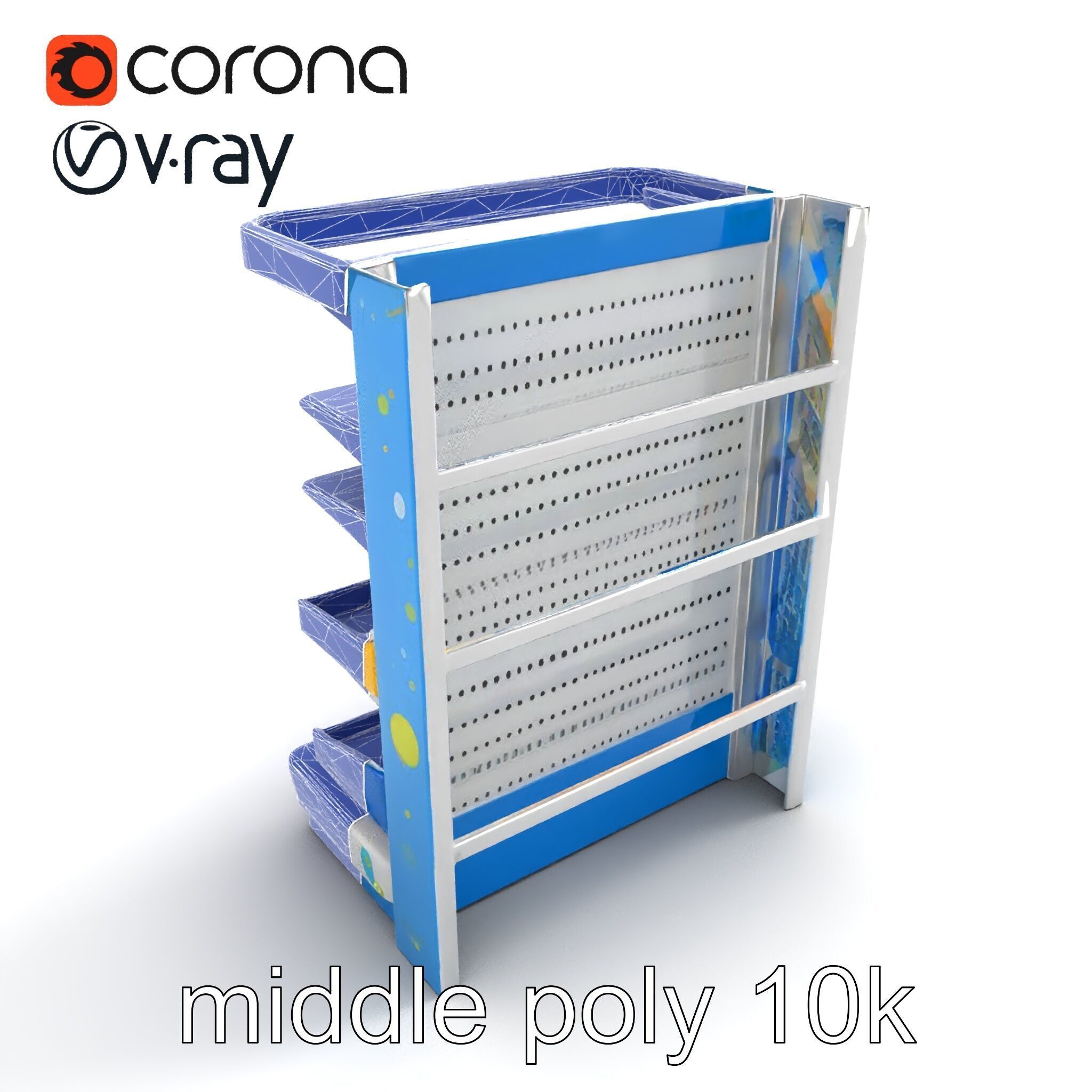 Eco-conscious Supermarket Shelf Model Pack with Reclaimed Mat... Low-poly 3D model_12