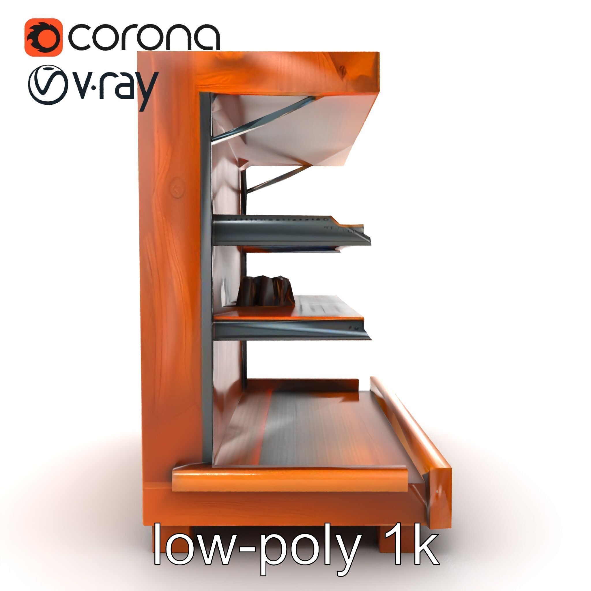 Eco-conscious Supermarket Shelf Model Pack with Reclaimed Mat... Low-poly 3D model_51