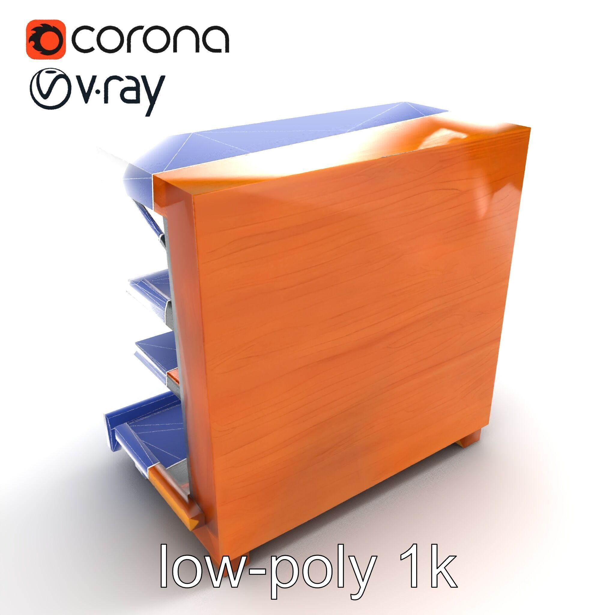 Eco-conscious Supermarket Shelf Model Pack with Reclaimed Mat... Low-poly 3D model_44