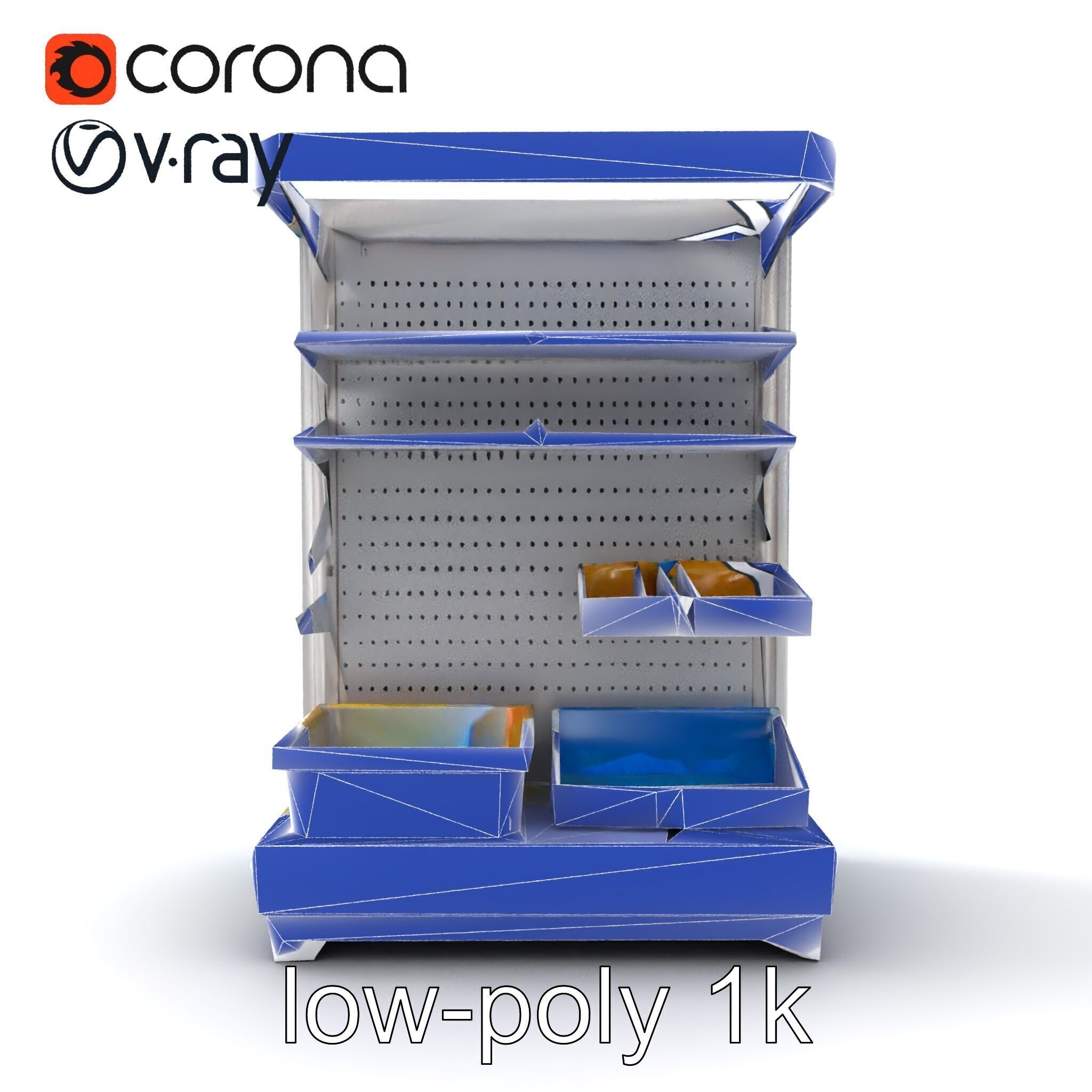 Eco-conscious Supermarket Shelf Model Pack with Reclaimed Mat... Low-poly 3D model_20