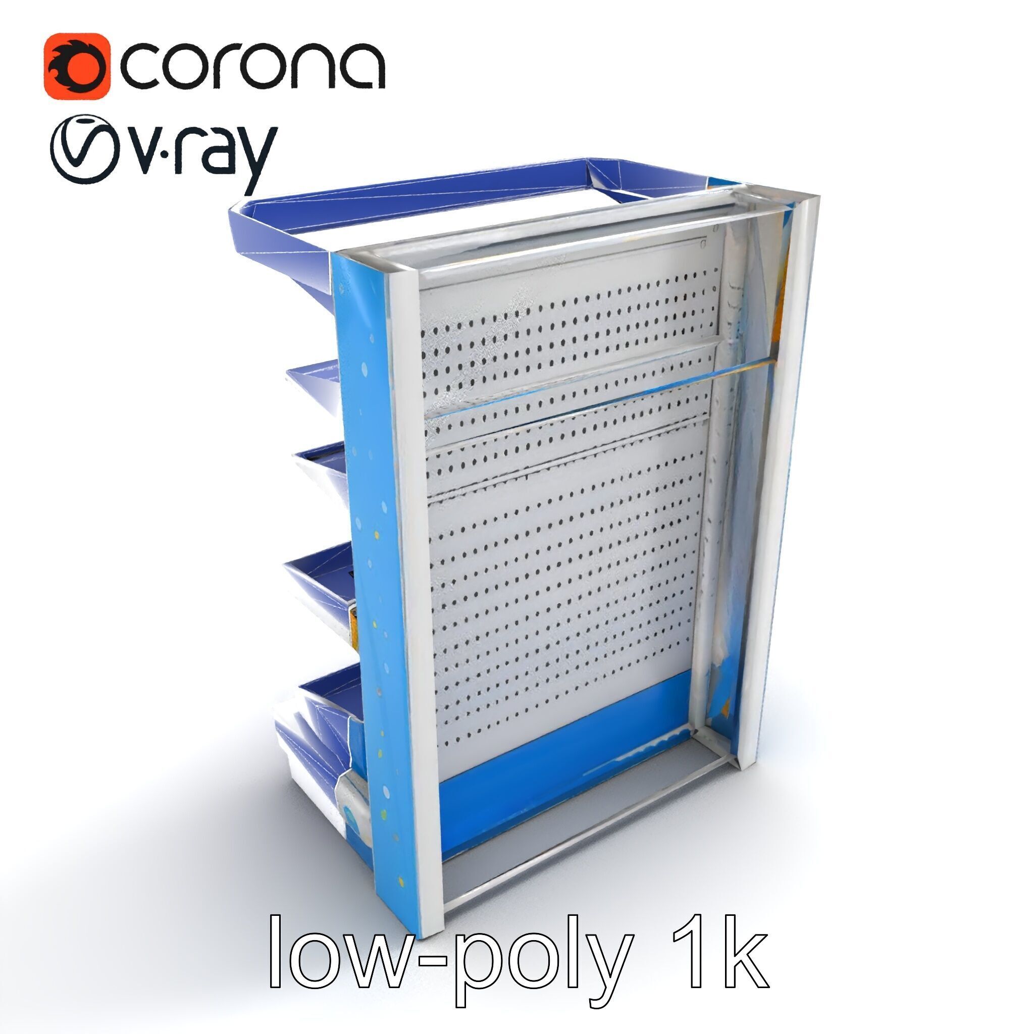 Eco-conscious Supermarket Shelf Model Pack with Reclaimed Mat... Low-poly 3D model_23