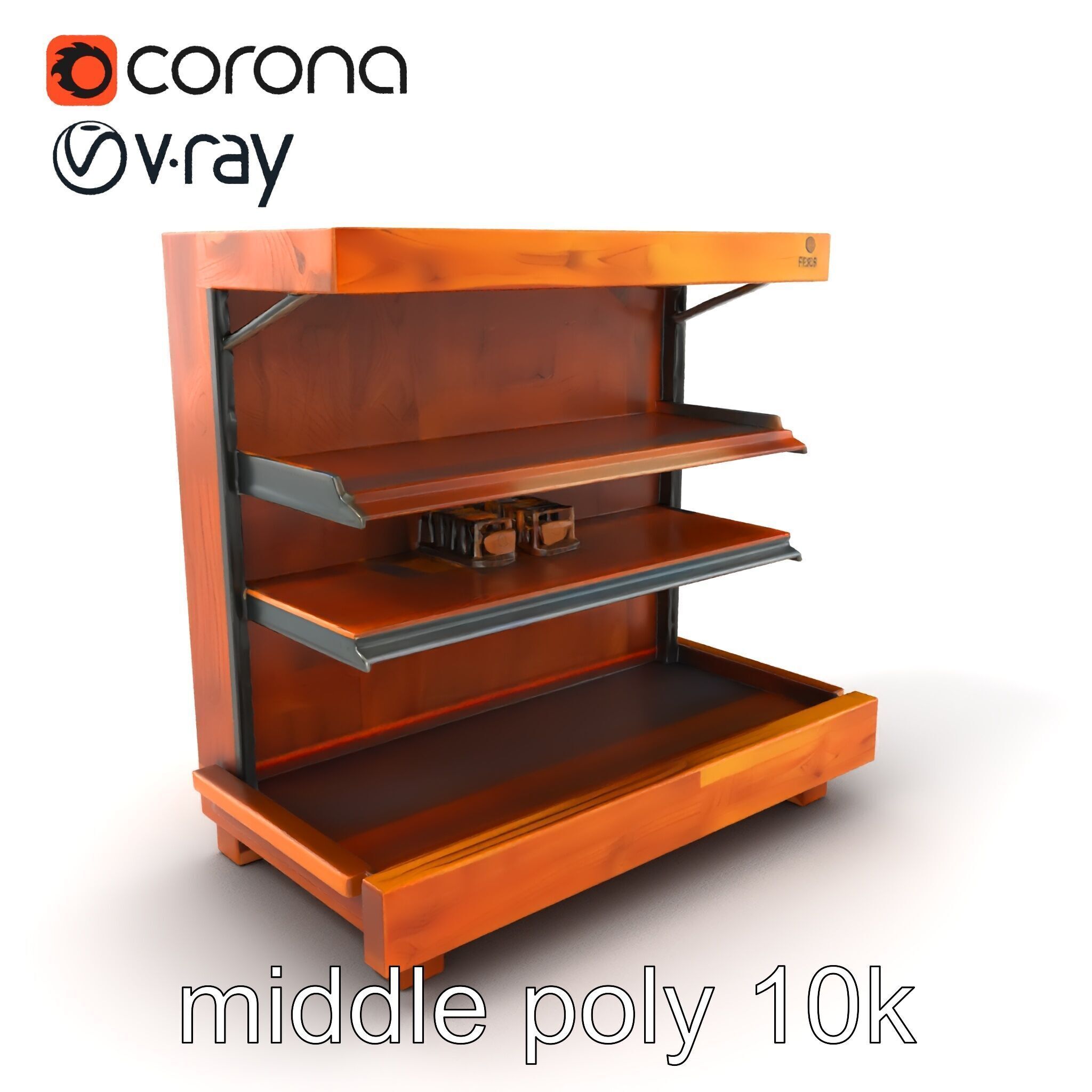 Eco-conscious Supermarket Shelf Model Pack with Reclaimed Mat... Low-poly 3D model_37