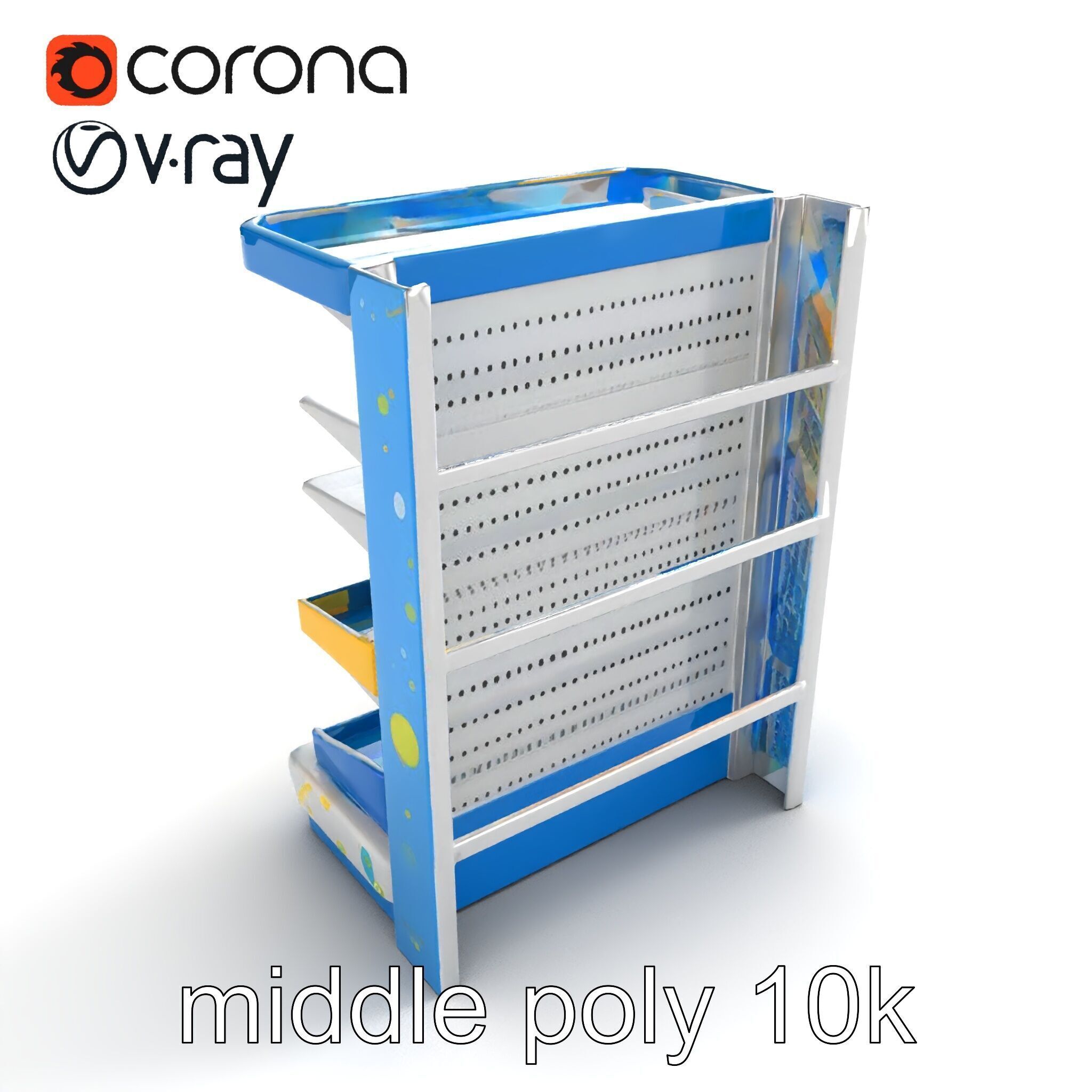 Eco-conscious Supermarket Shelf Model Pack with Reclaimed Mat... Low-poly 3D model_9