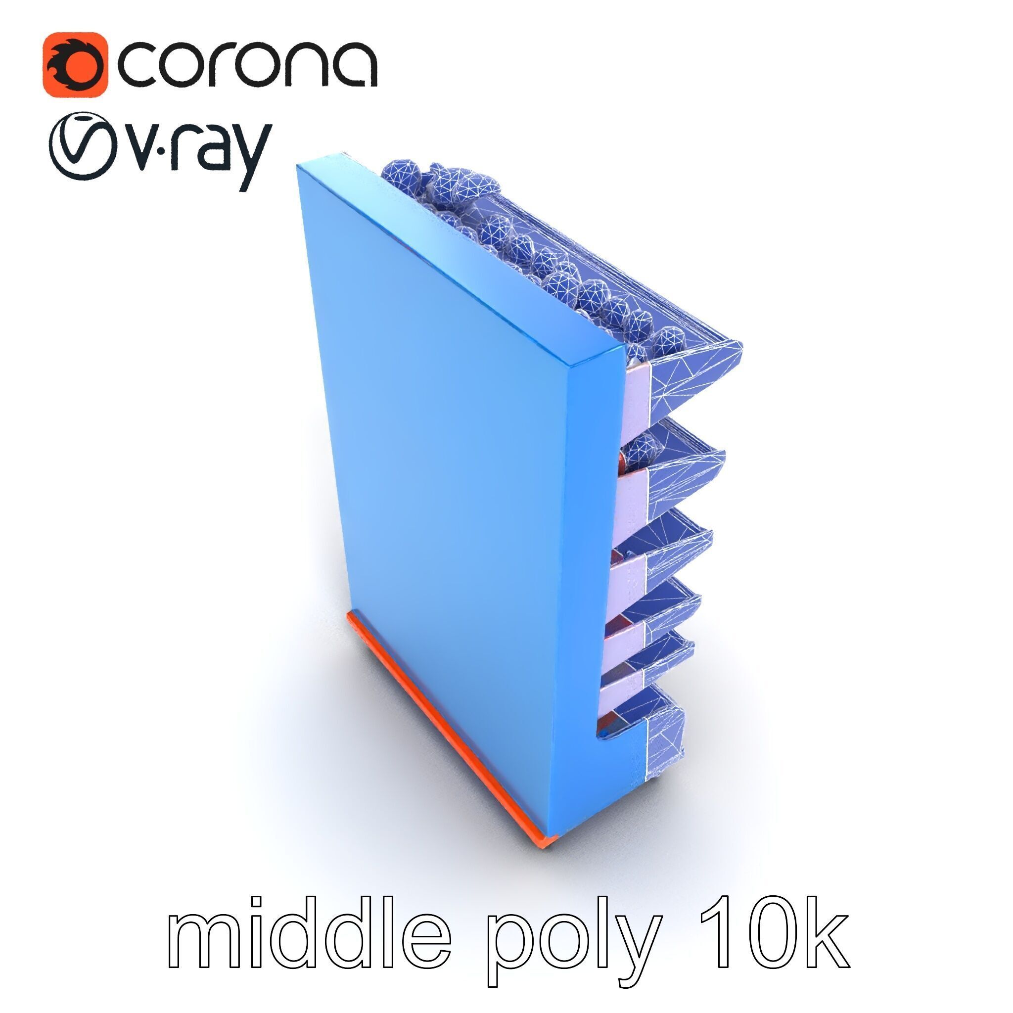 Colorful Toy Supermarket Shelf with Adjustable Sections model... Low-poly 3D model_21