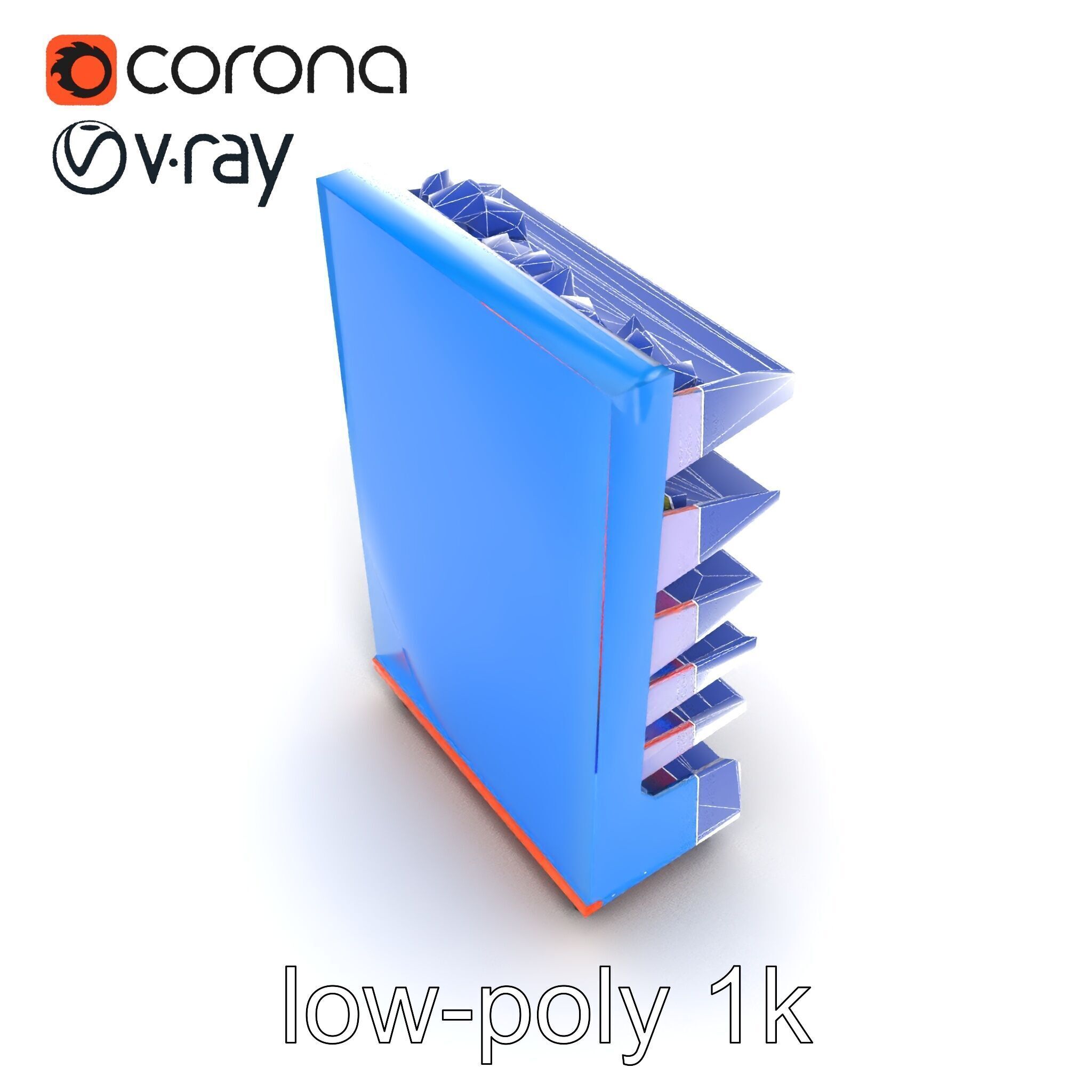 Colorful Toy Supermarket Shelf with Adjustable Sections model... Low-poly 3D model_27