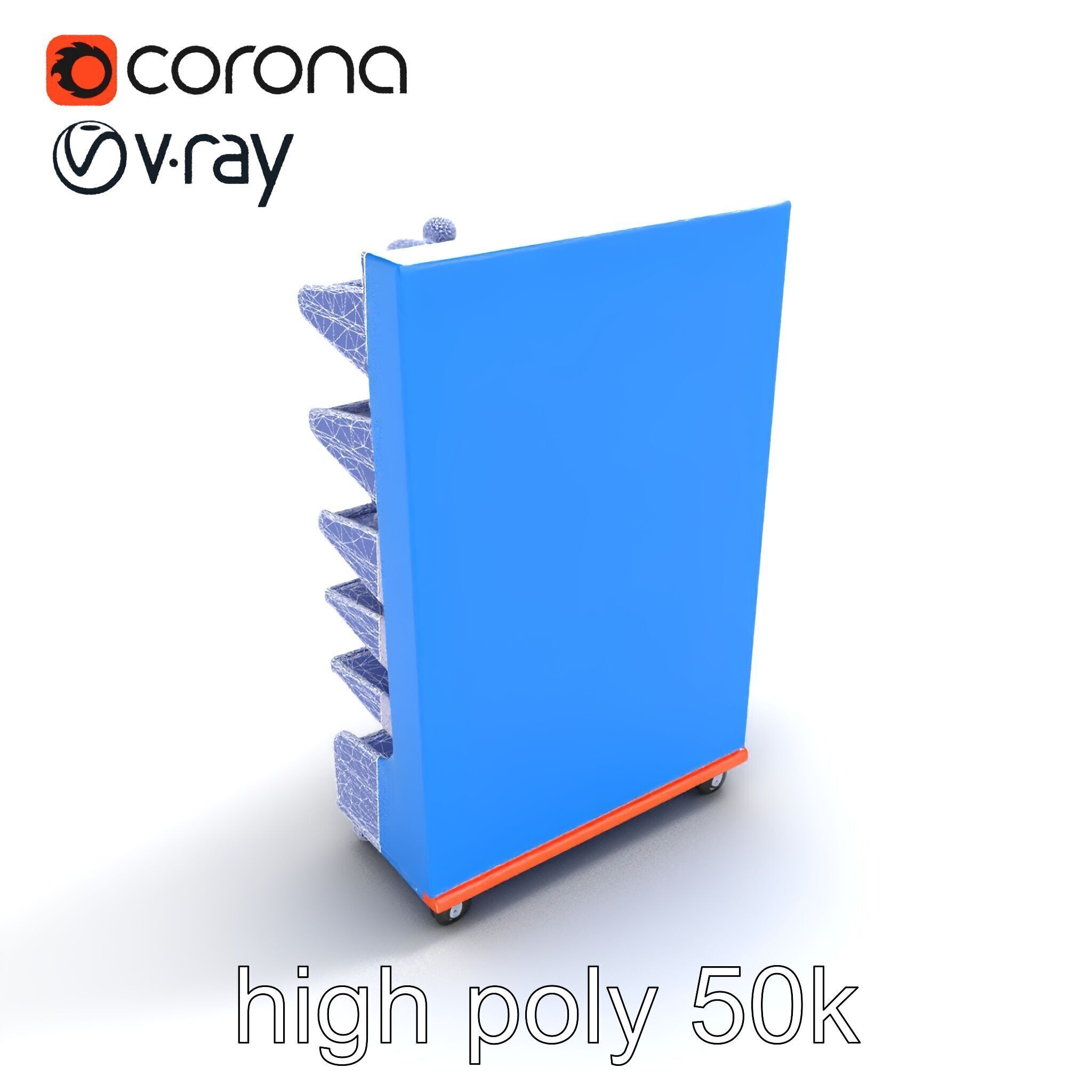 Colorful Toy Supermarket Shelf with Adjustable Sections model... Low-poly 3D model_26