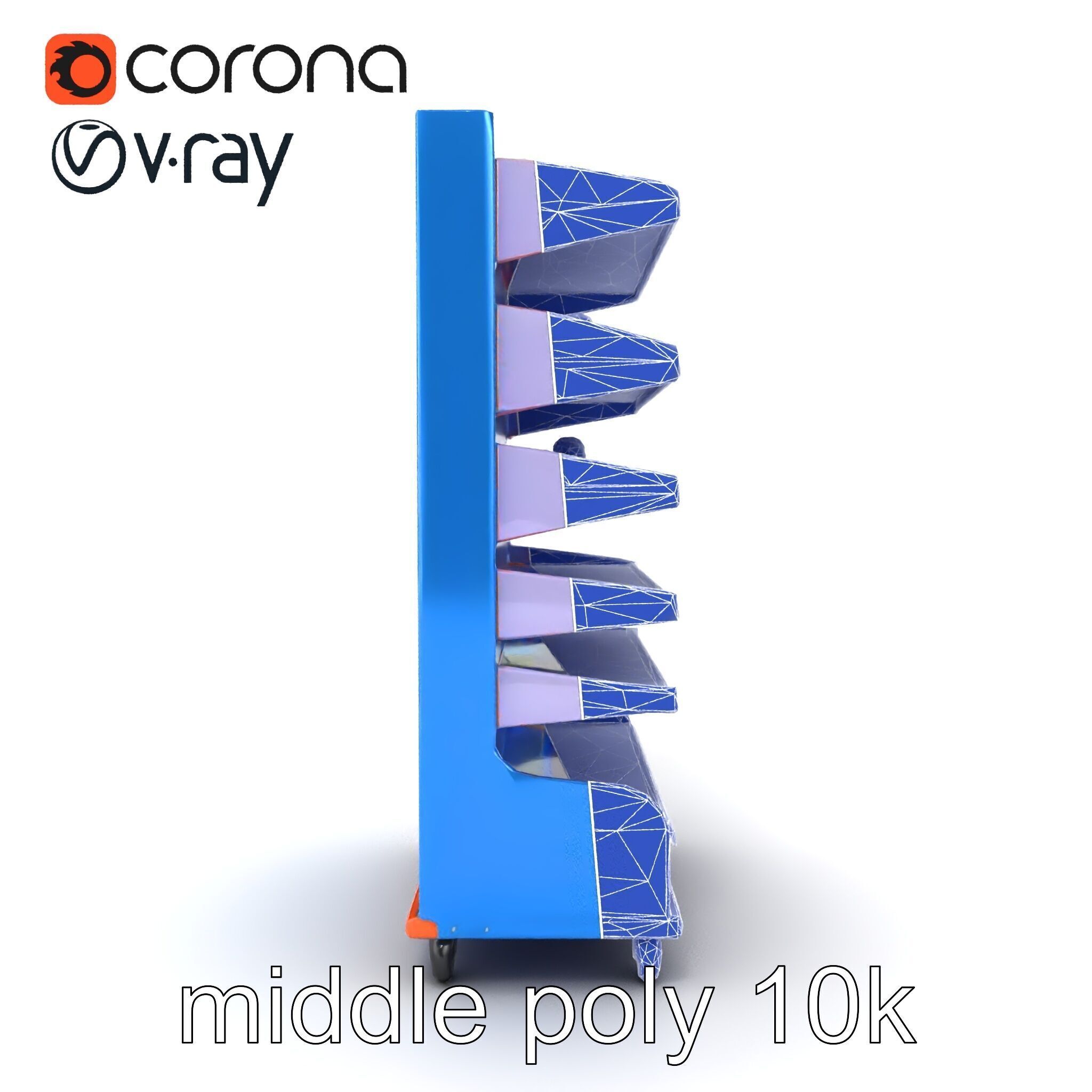 Colorful Toy Supermarket Shelf with Adjustable Sections model... Low-poly 3D model_20