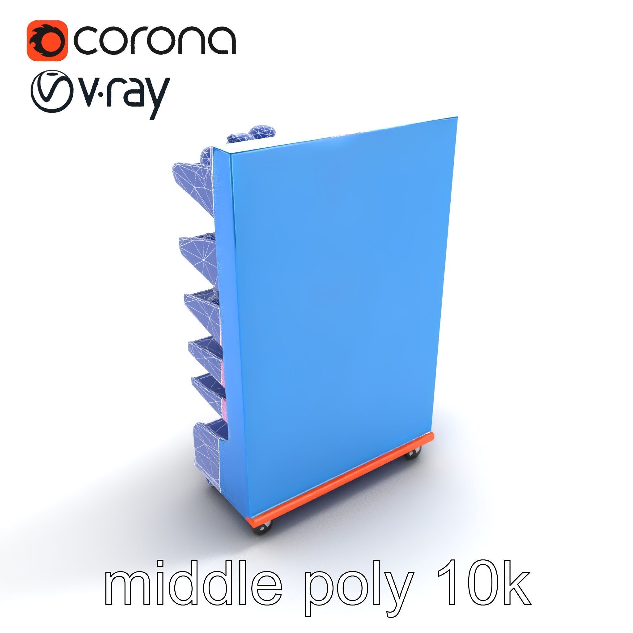 Colorful Toy Supermarket Shelf with Adjustable Sections model... Low-poly 3D model_29