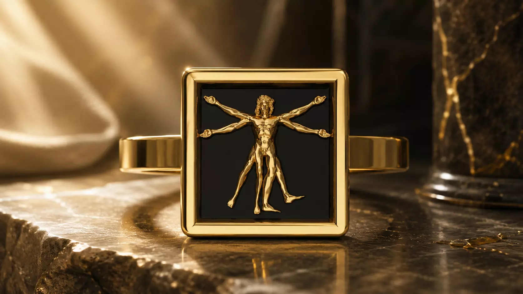 Vitruvian Man Signet Ring 3D Model STL 3DM Printable 3D print model