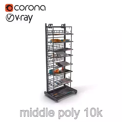 Supermarket Magazine Brochure Shelving Unit model pack