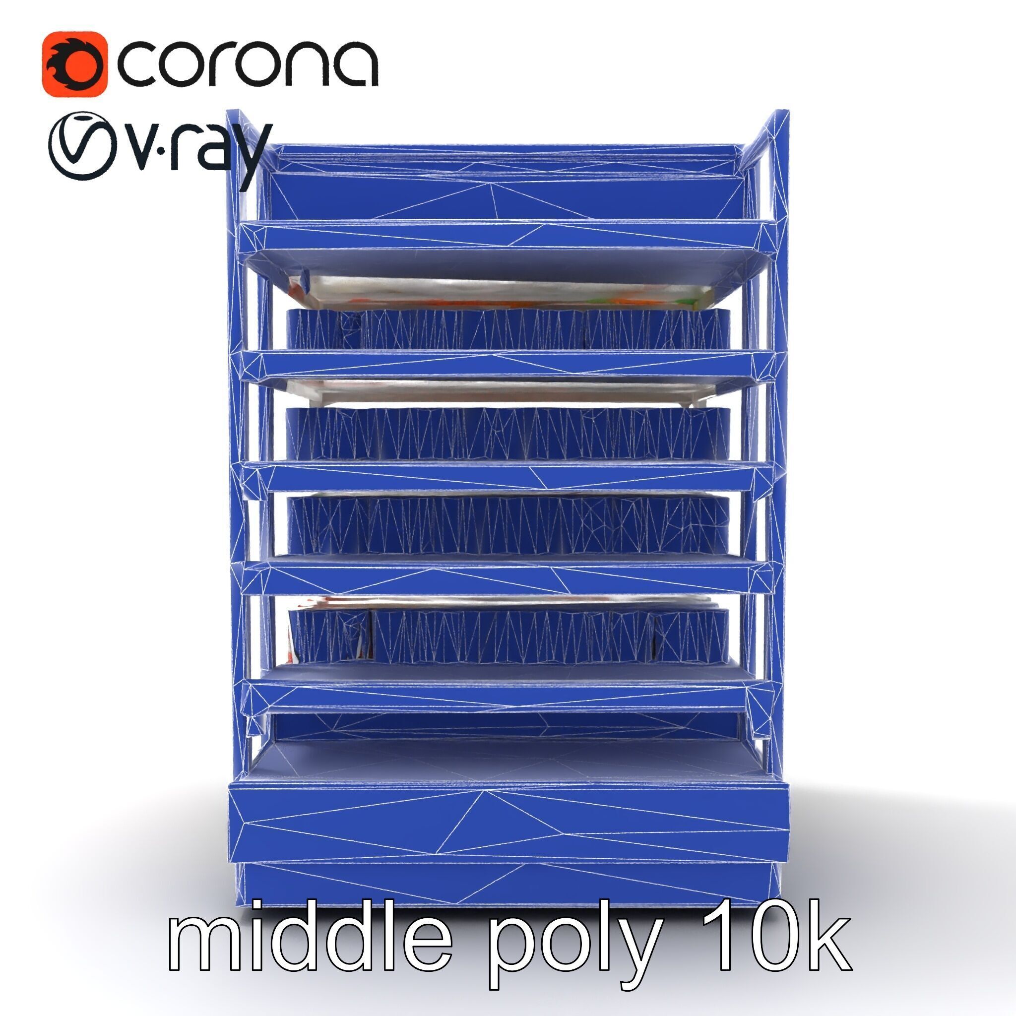 Adjustable Supermarket Shelf Display model pack Low-poly 3D model_15