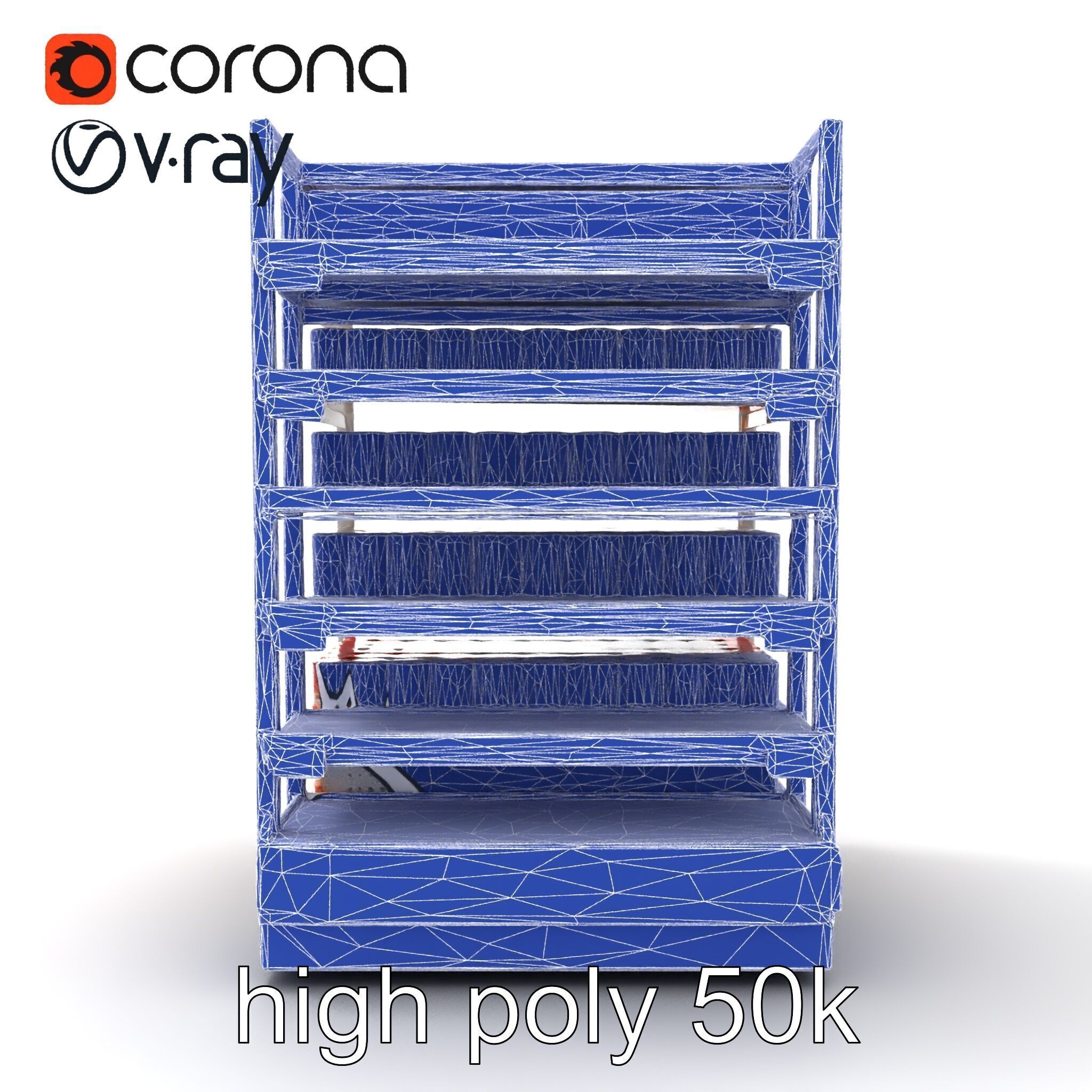 Adjustable Supermarket Shelf Display model pack Low-poly 3D model_31
