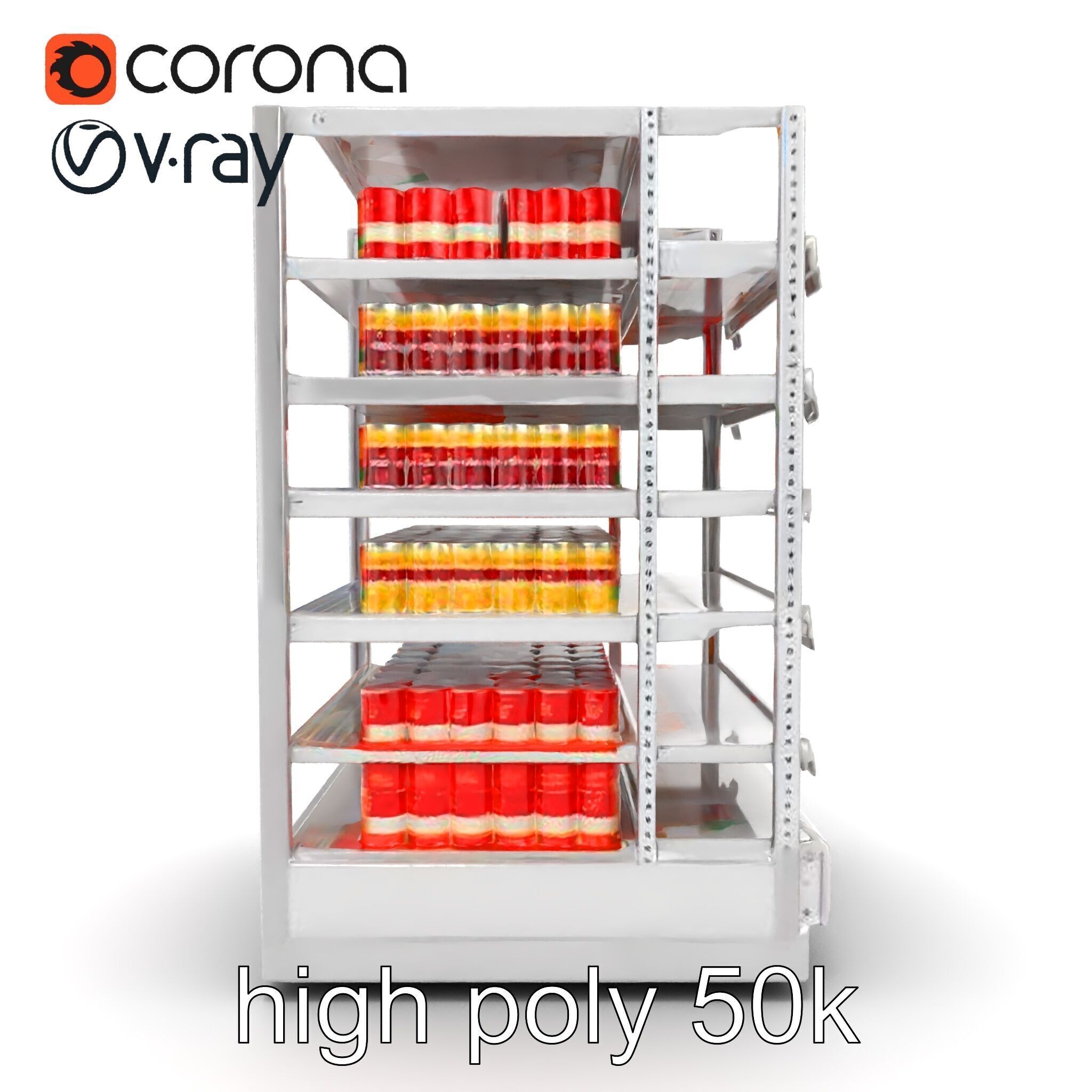 Adjustable Supermarket Shelf Display model pack Low-poly 3D model_22